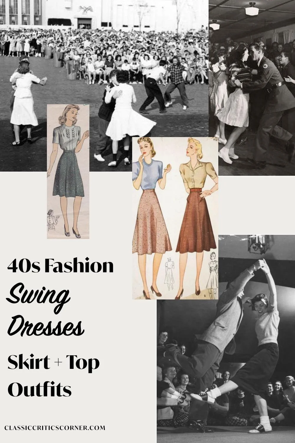 1940s Amazing Green Print Silk Swing Dress