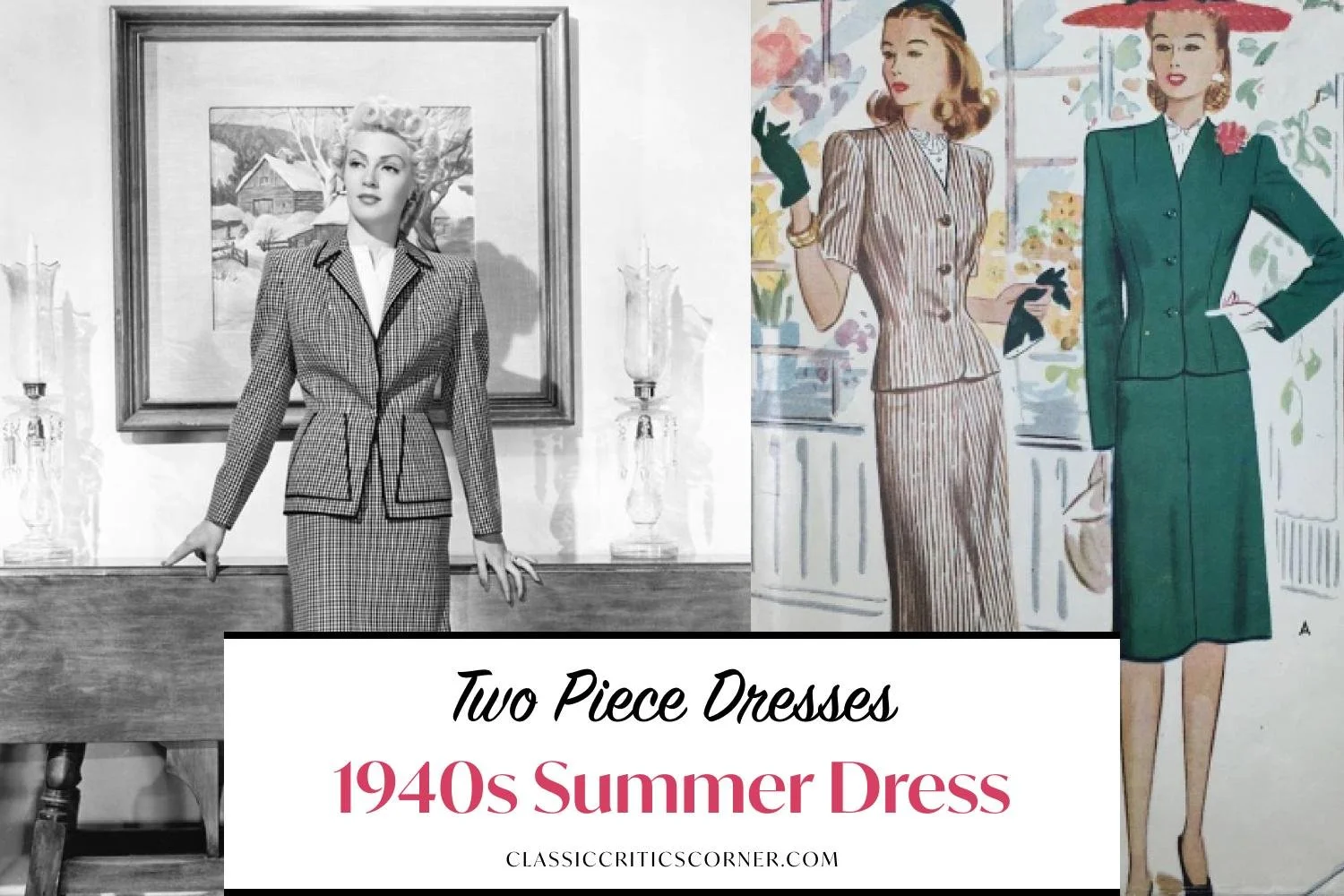 1940s dresses two piece dresses