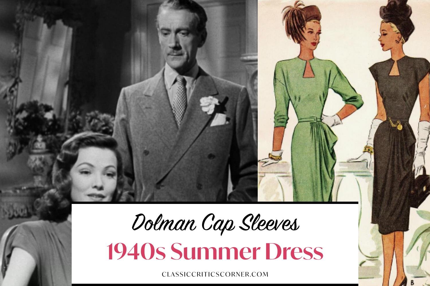 1940s dresses with dolman cap sleeves