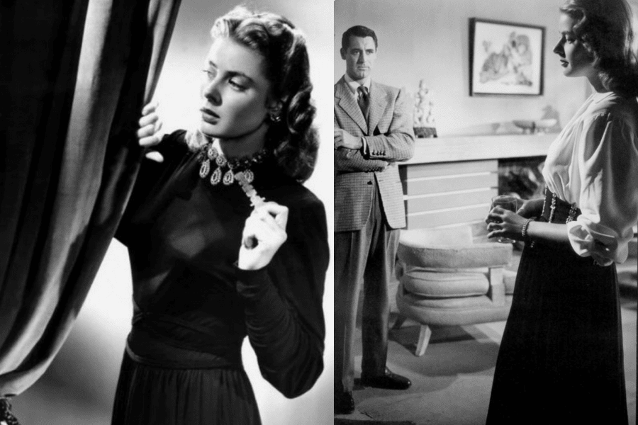 images of Ingrid Bergman in costumes designed by Edith Head for Notorious