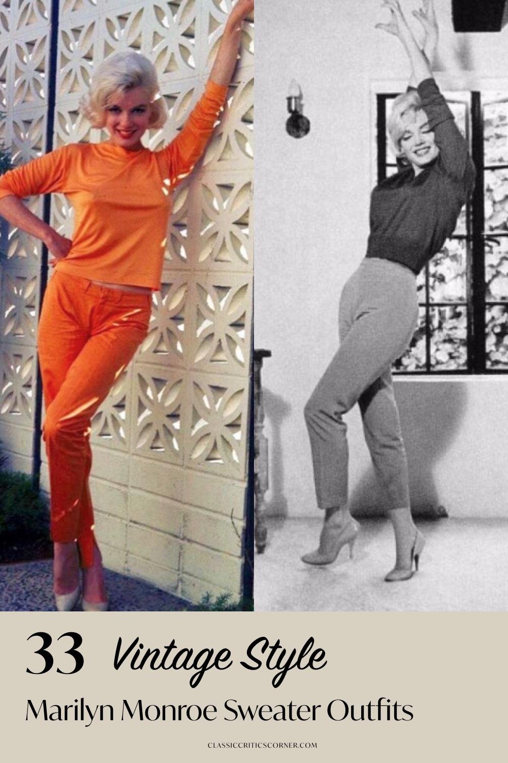 60s Vintage Retro Big Tits - 33 Bombshell Marilyn Monroe Sweater Outfits from the 1940s - 1960s â€”  Classic Critics Corner - Vintage 1940s, 1950s, 1960s