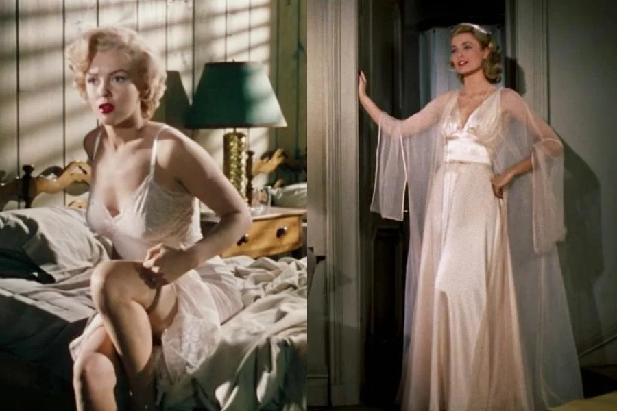 images of marilyn monroe and grace kelly wearing negligees