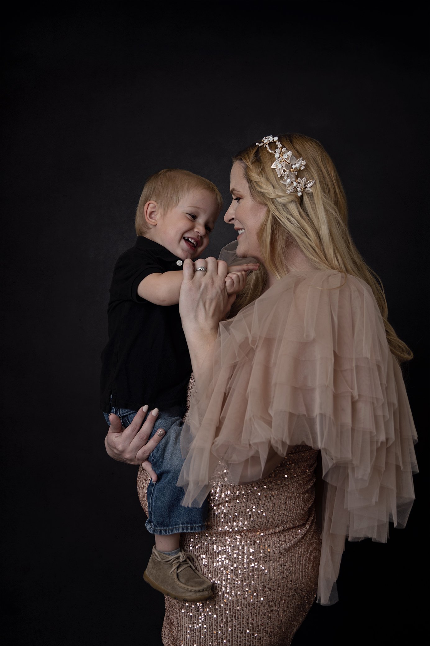 Pregnant mom and toddler