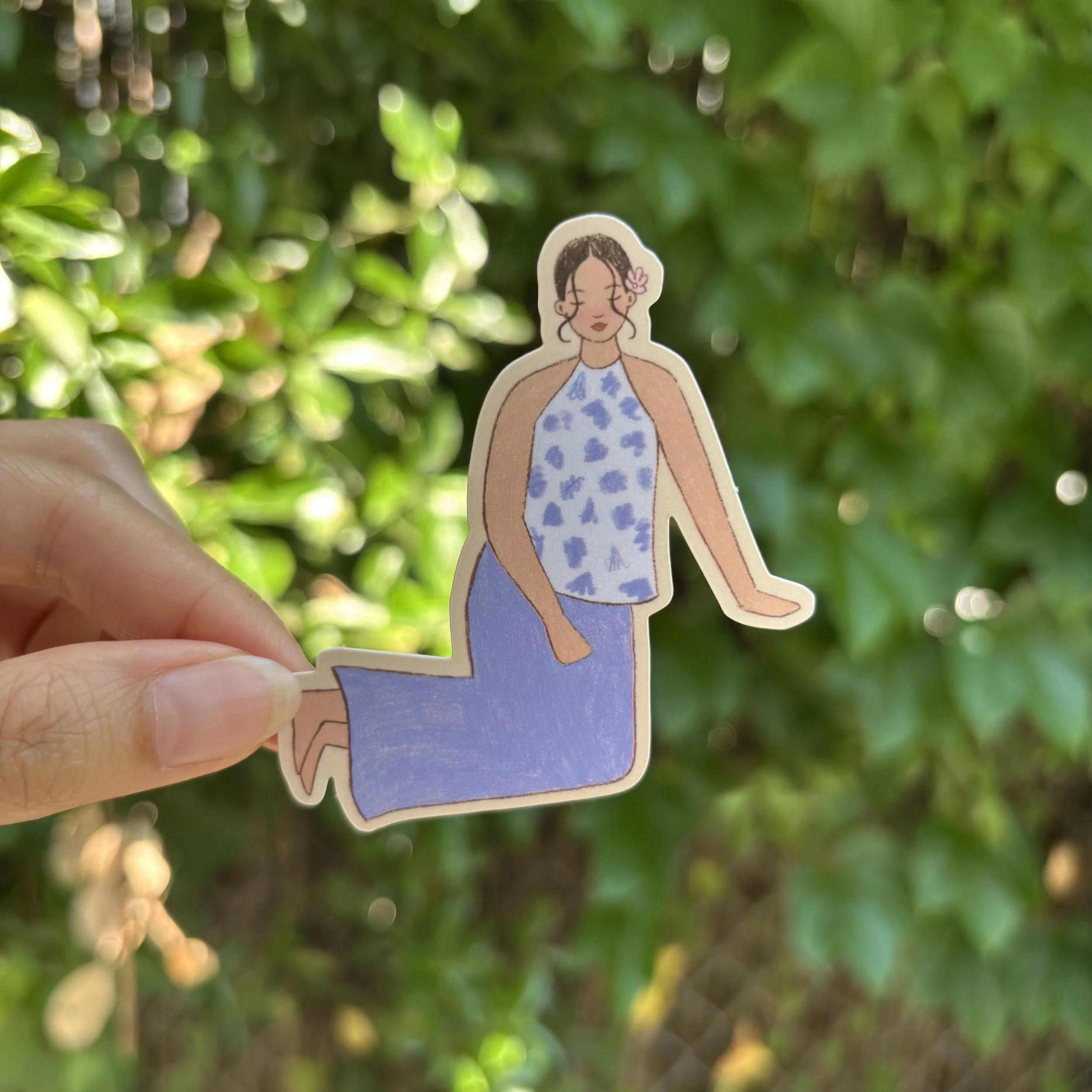 Girl with Flower sticker