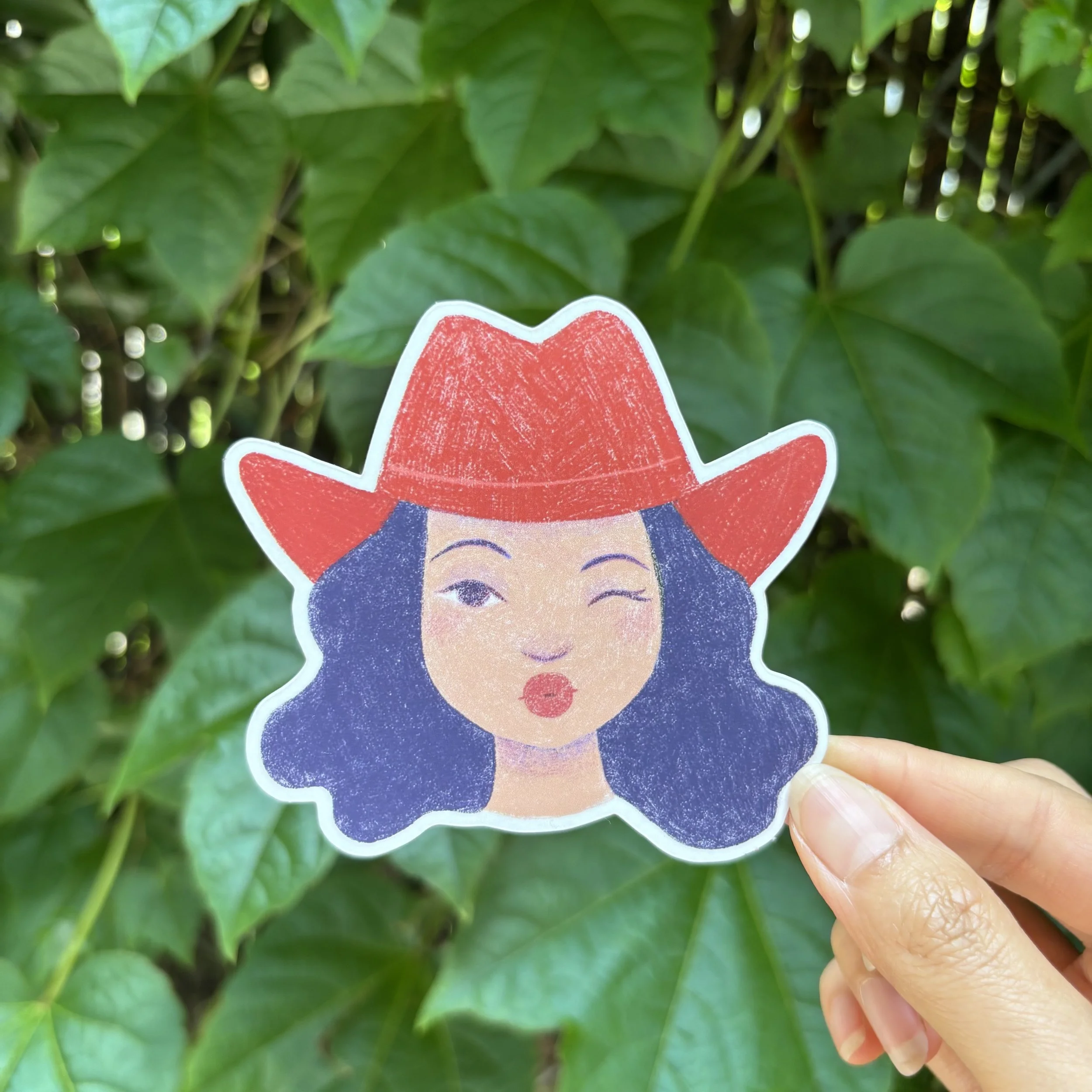 Lulu the cowgirl sticker