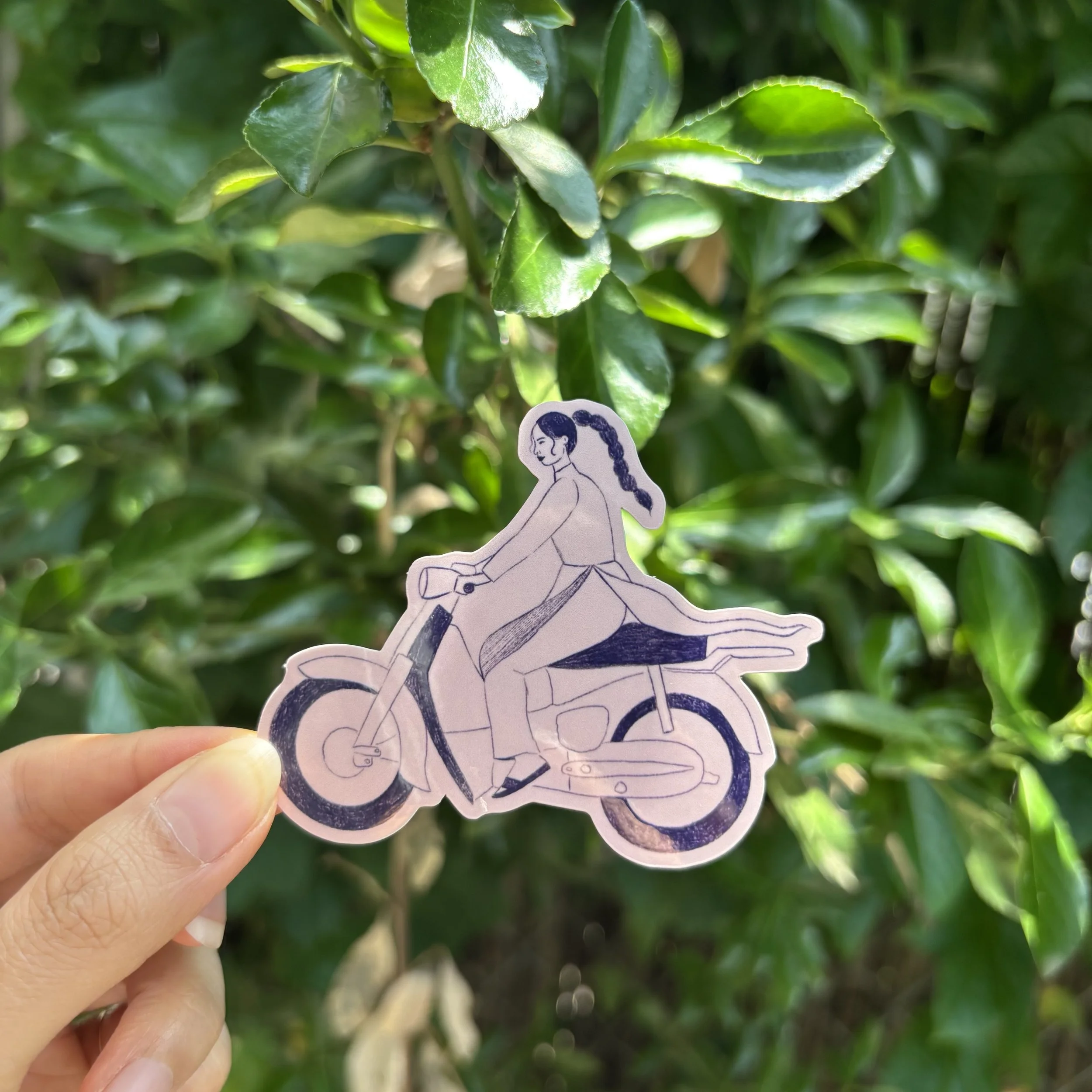 Motorbike twin braid sticker