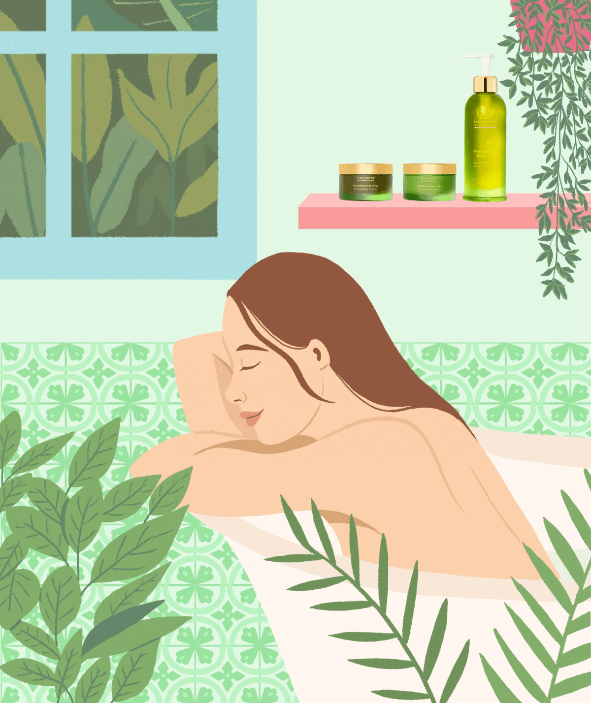 Illustrations and animations for Tata Harper's birthday week sale