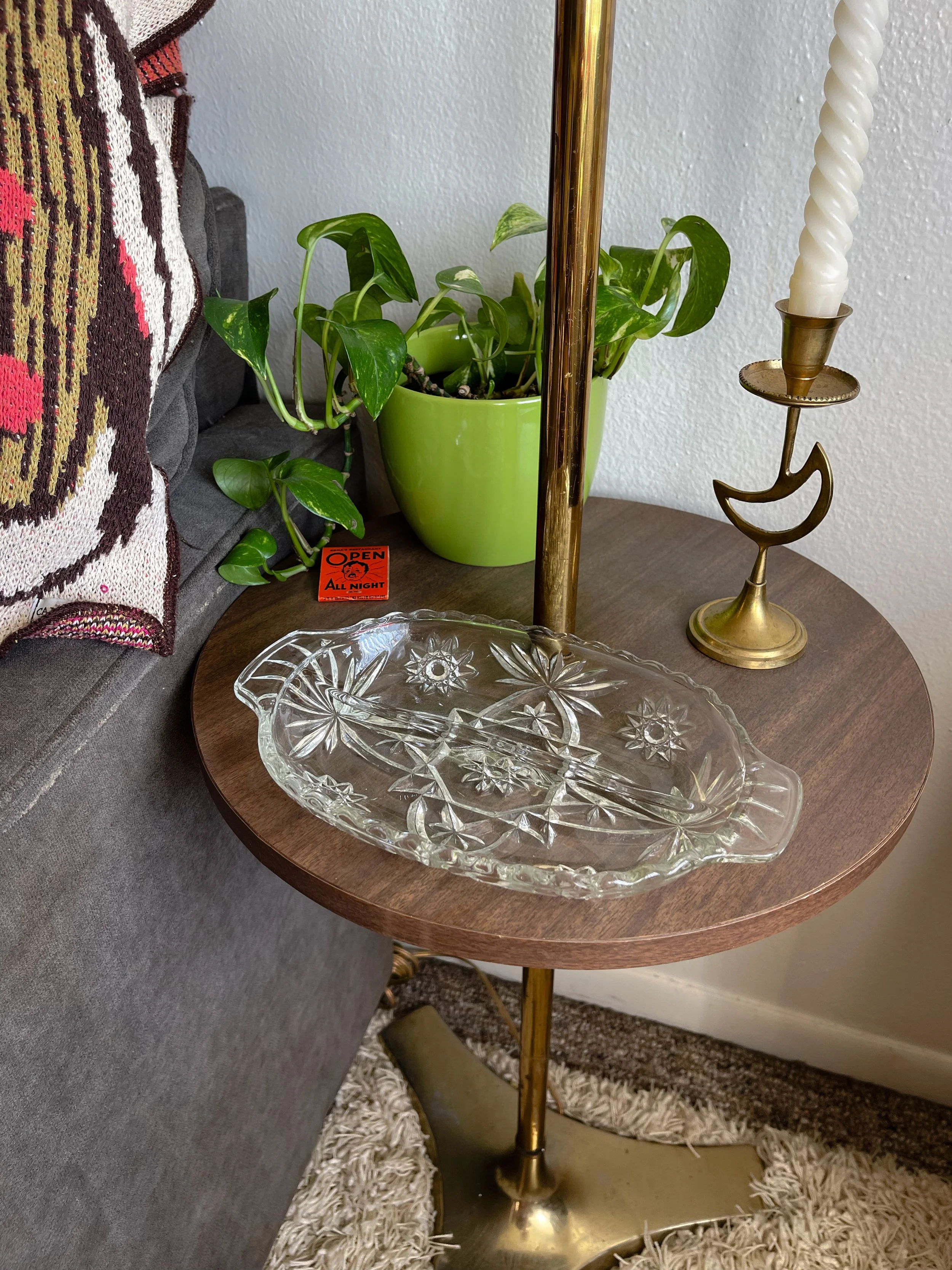 VTG Crystal Glass Starburst Tray