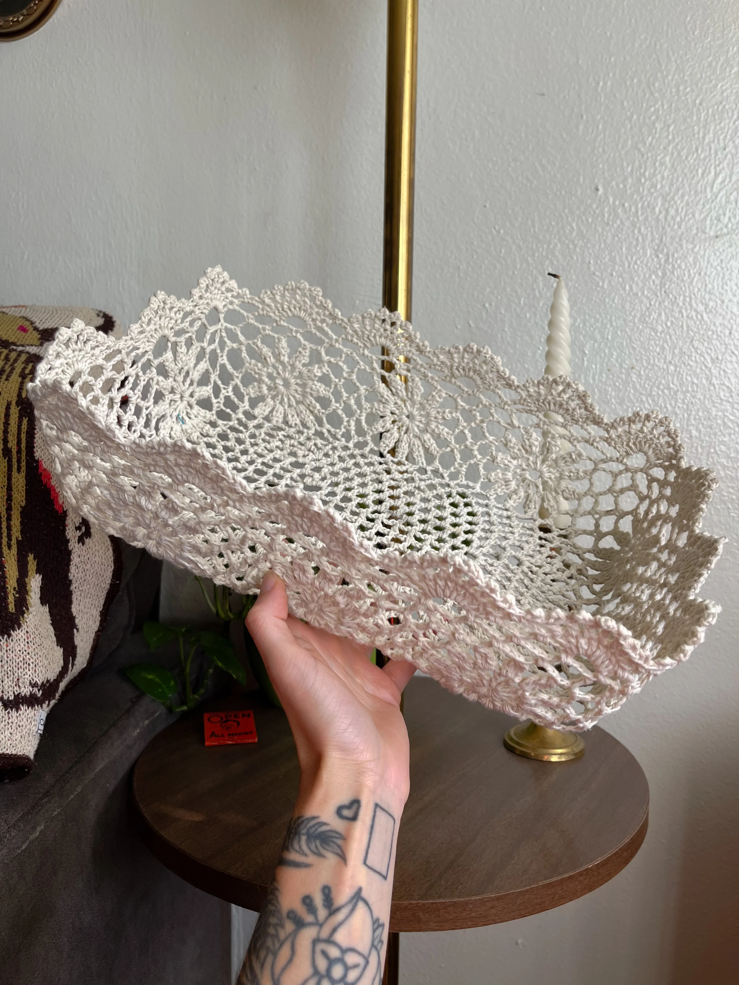 VTG Crocheted Basket