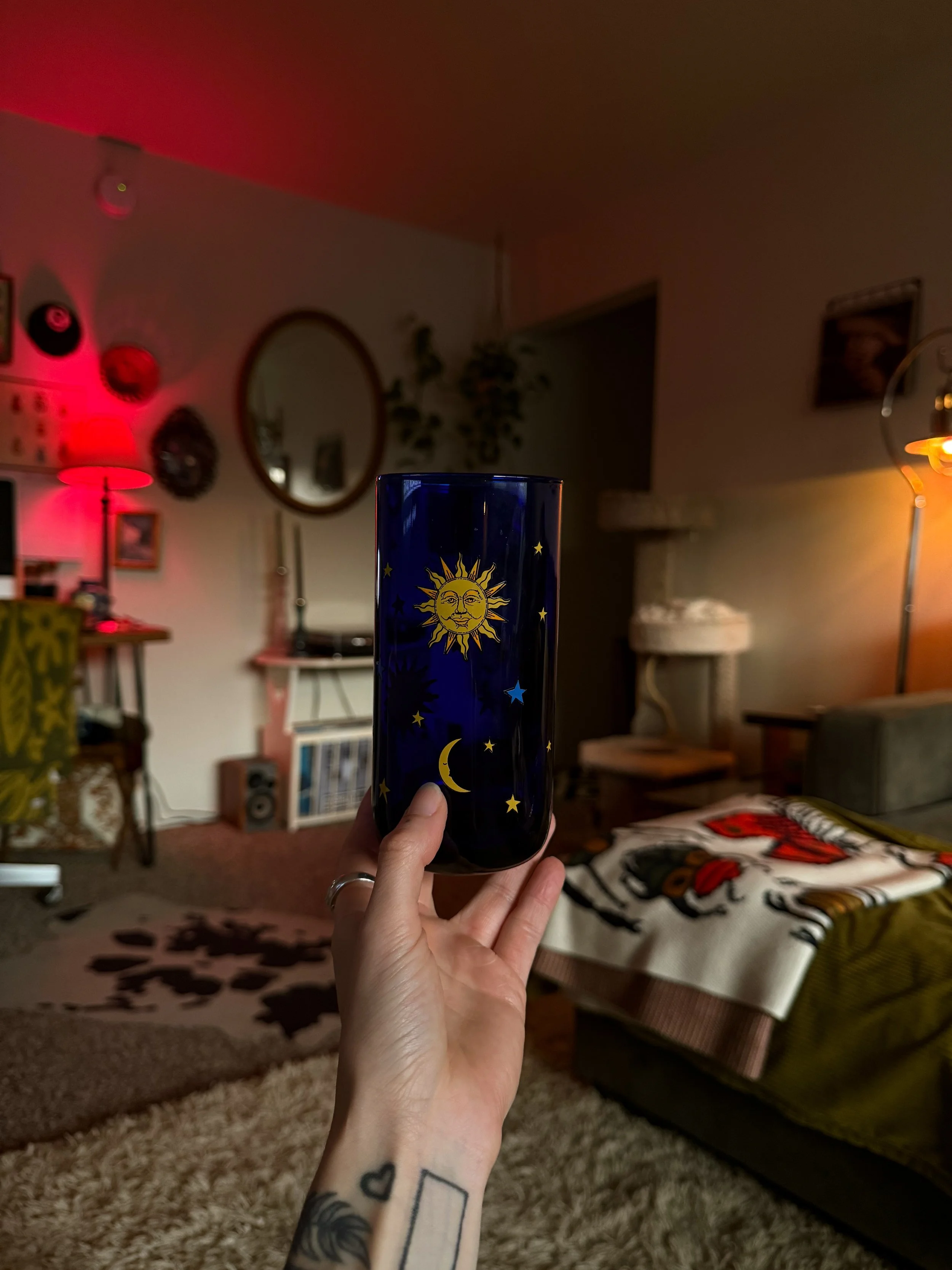 Vtg 1990s Celestial Glass