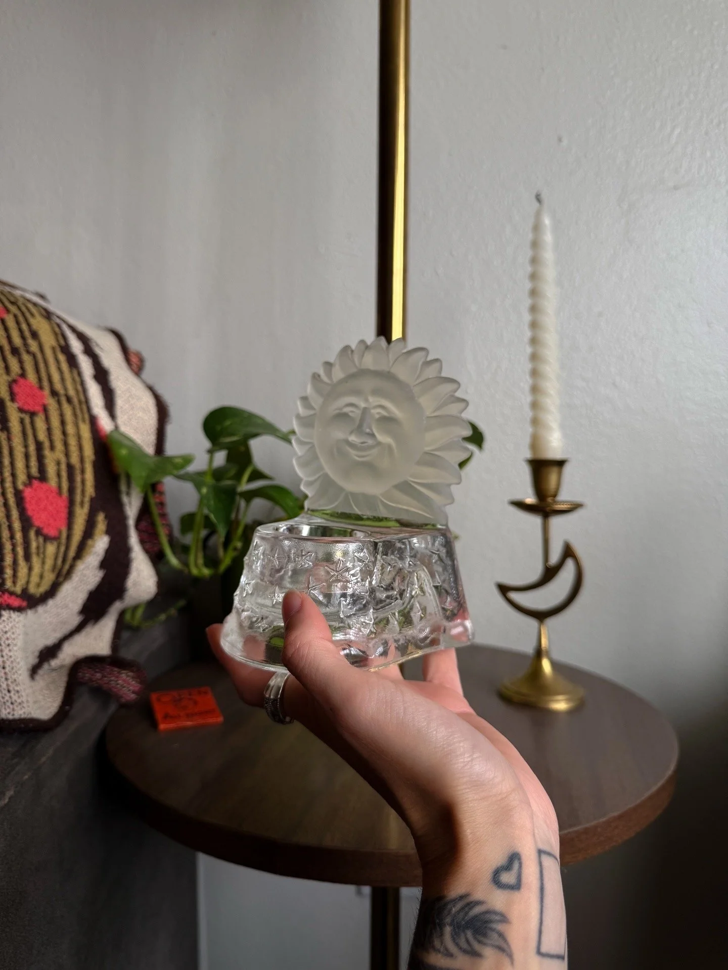 RARE 1990s Celestial Sun Candle Holder
