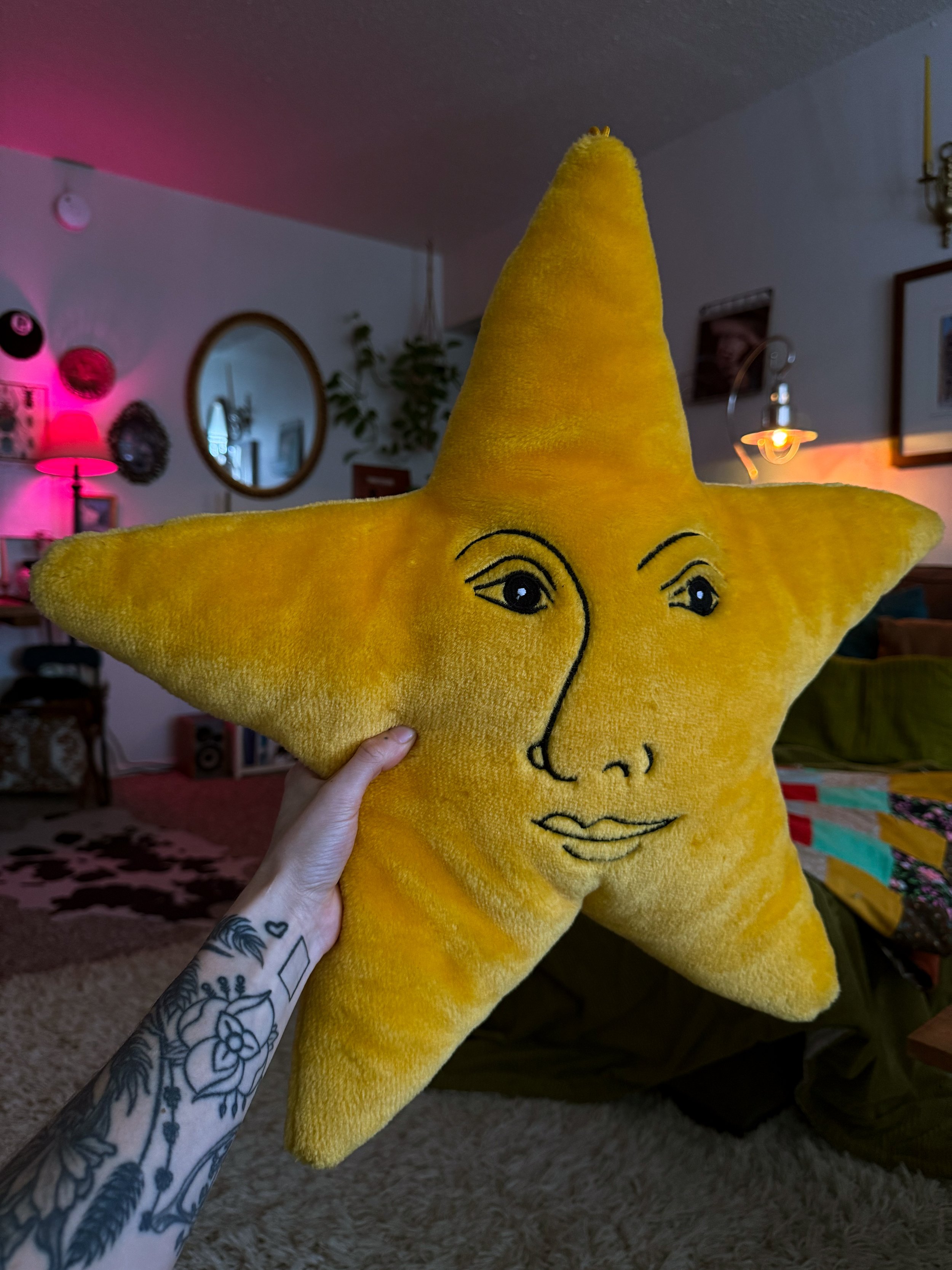RARE 1990s Salamander Graphix Star Pillow