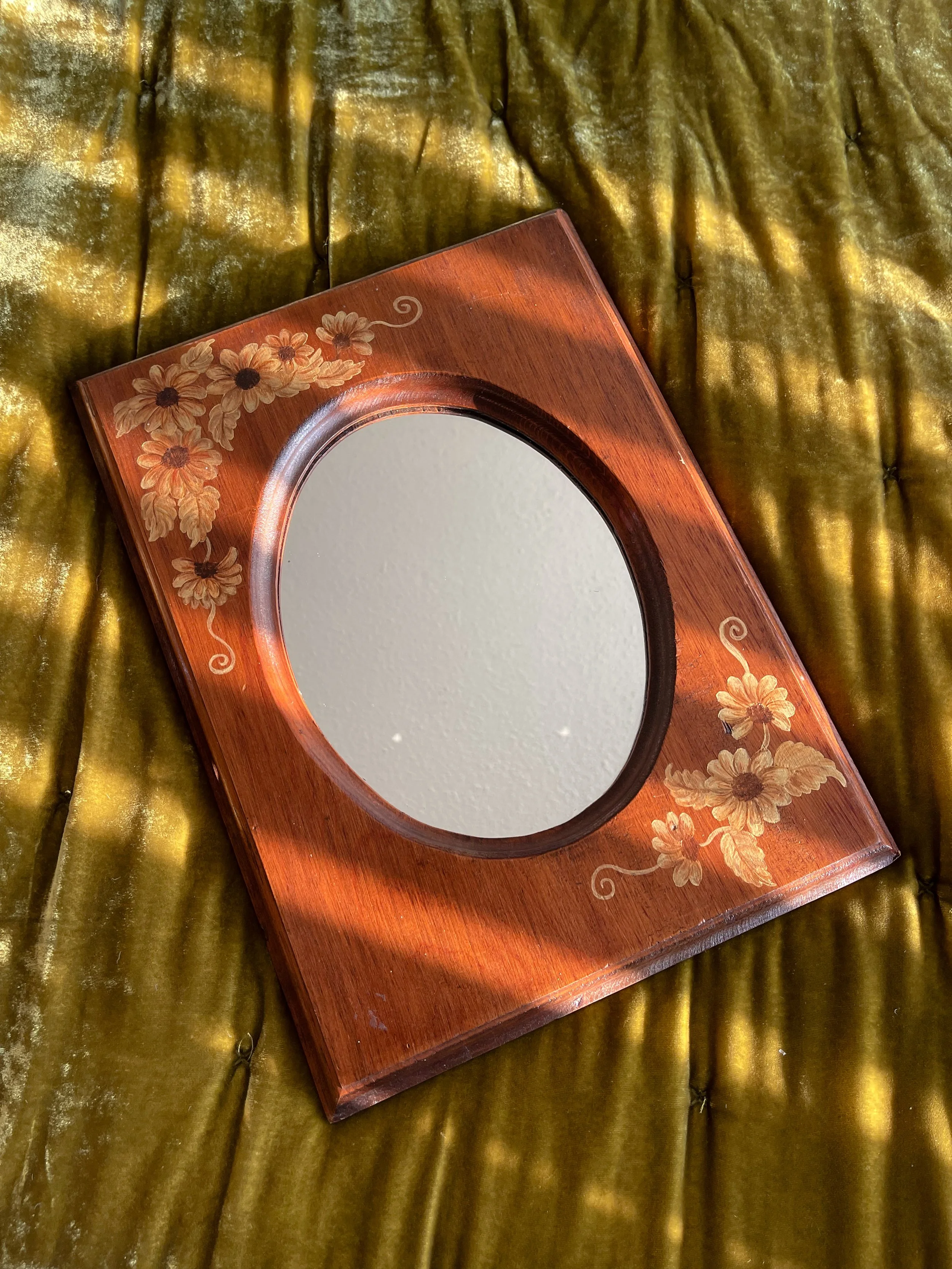 VTG Hand-Painted Sunflower Mirror