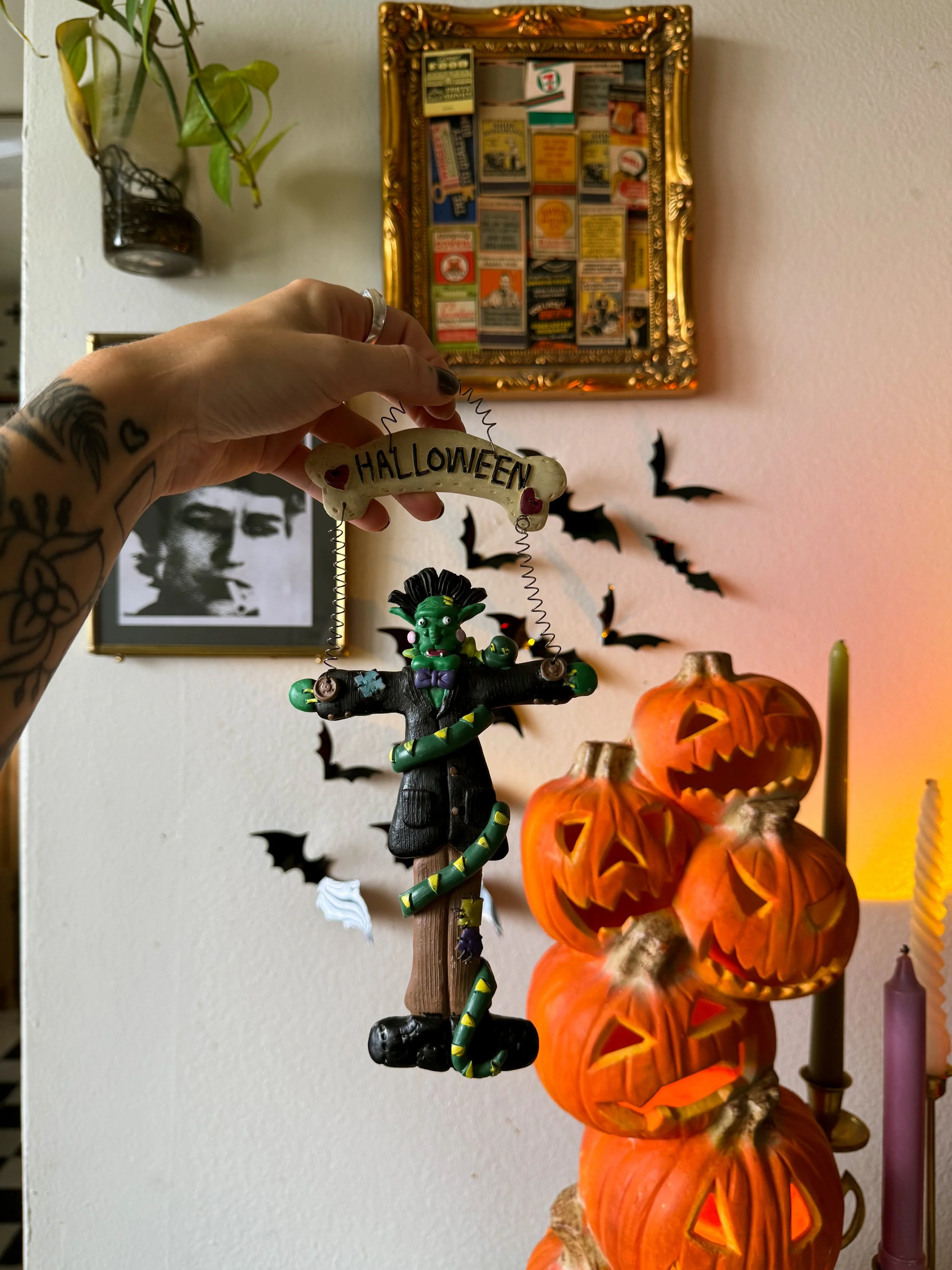 VTG Ceramic Frankenstein Wall Ornament