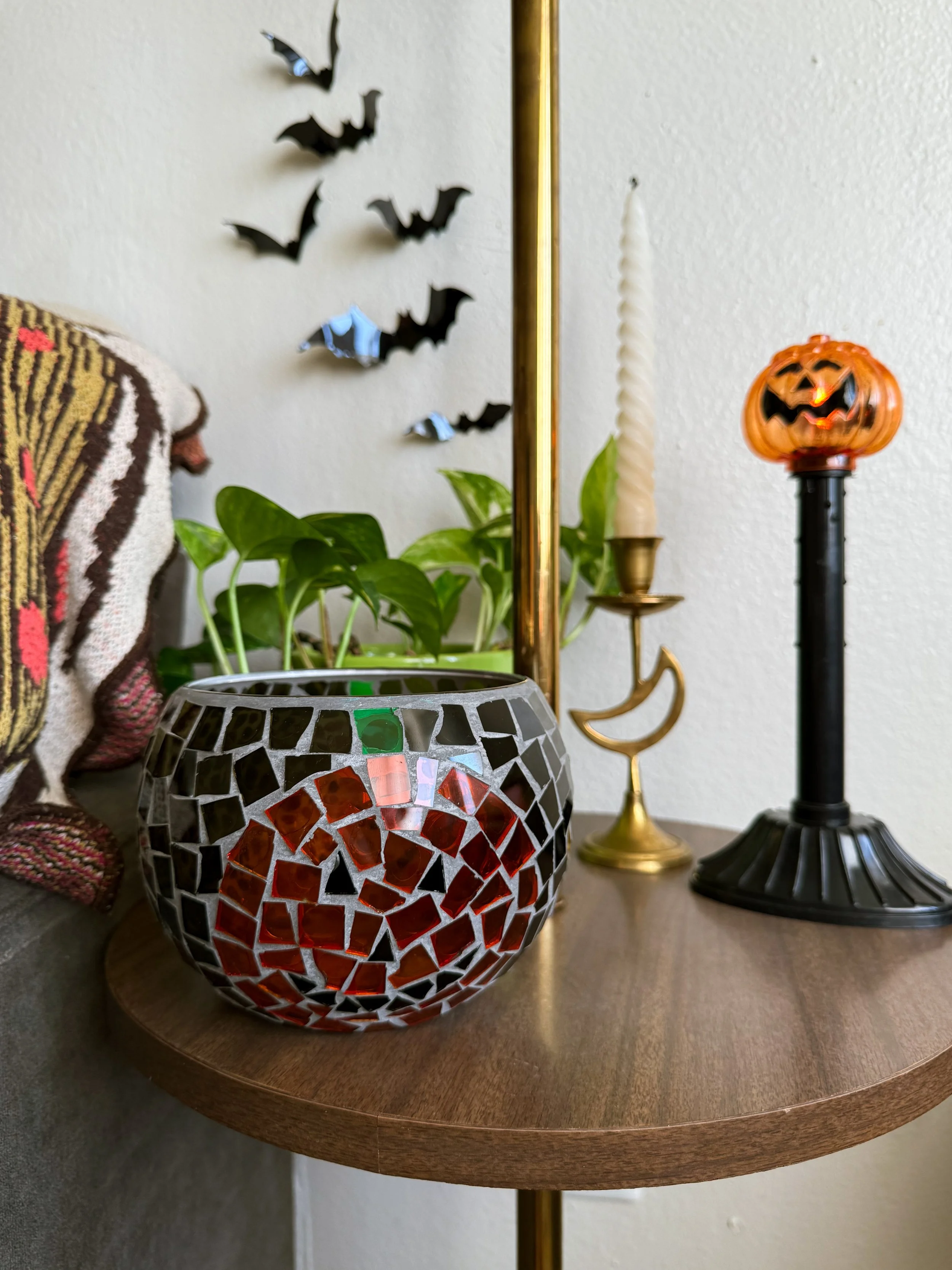 VTG Mosaic Glass Pumpkin