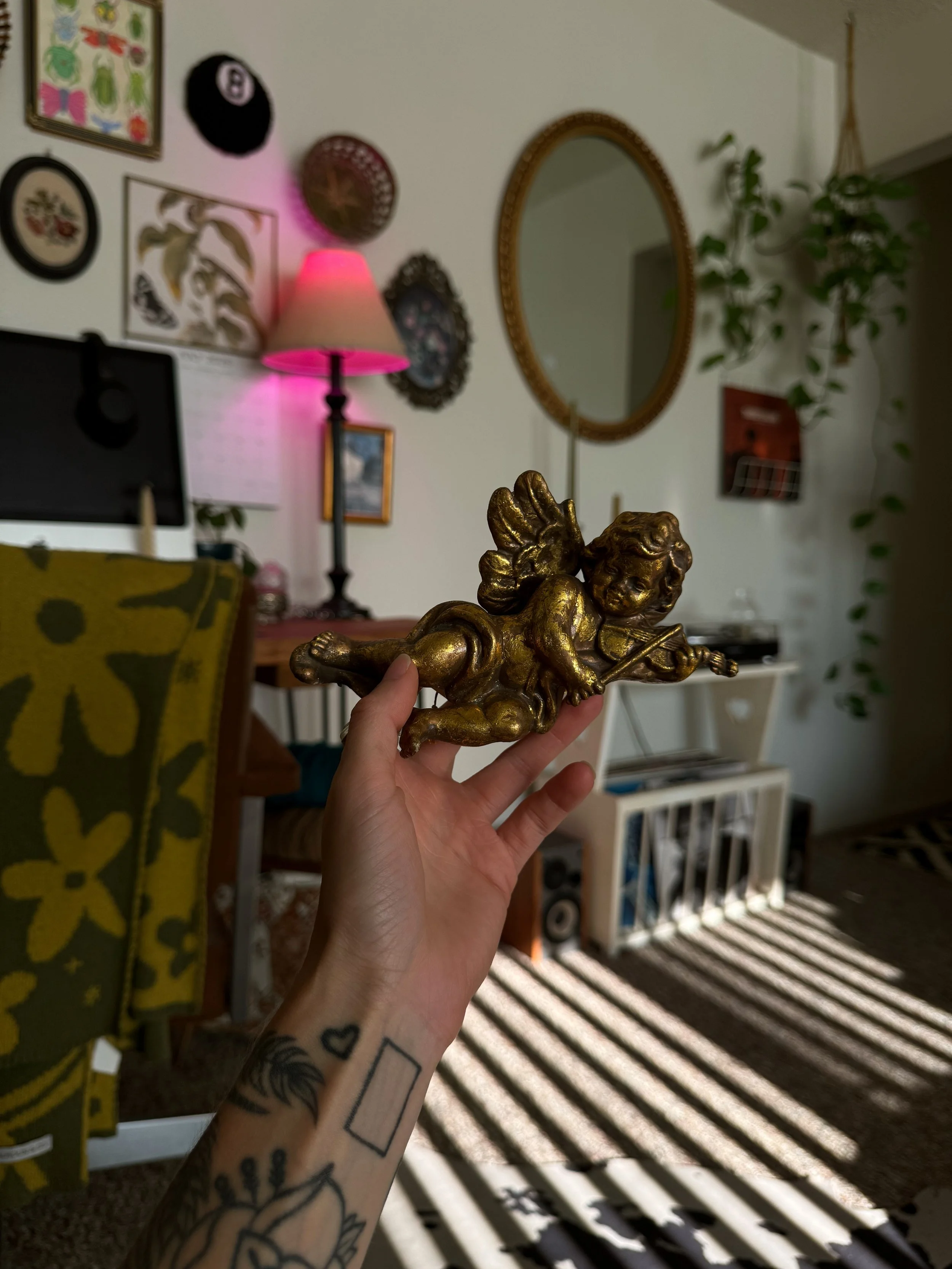 Vtg Mini Cherub Ornament