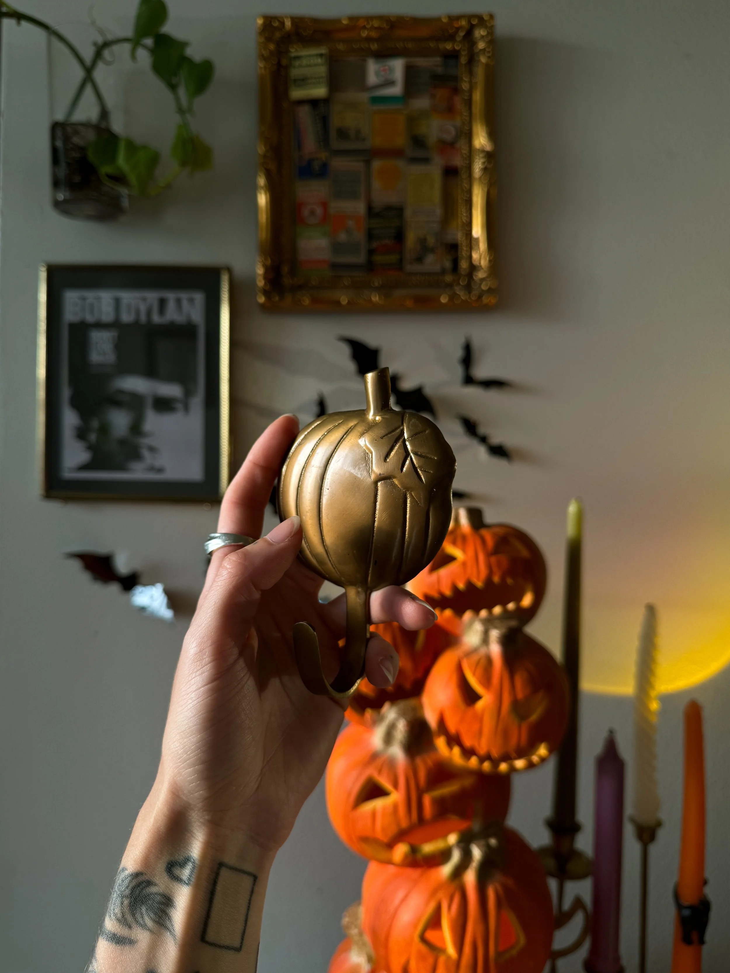 VTG Brass Pumpkin Hook
