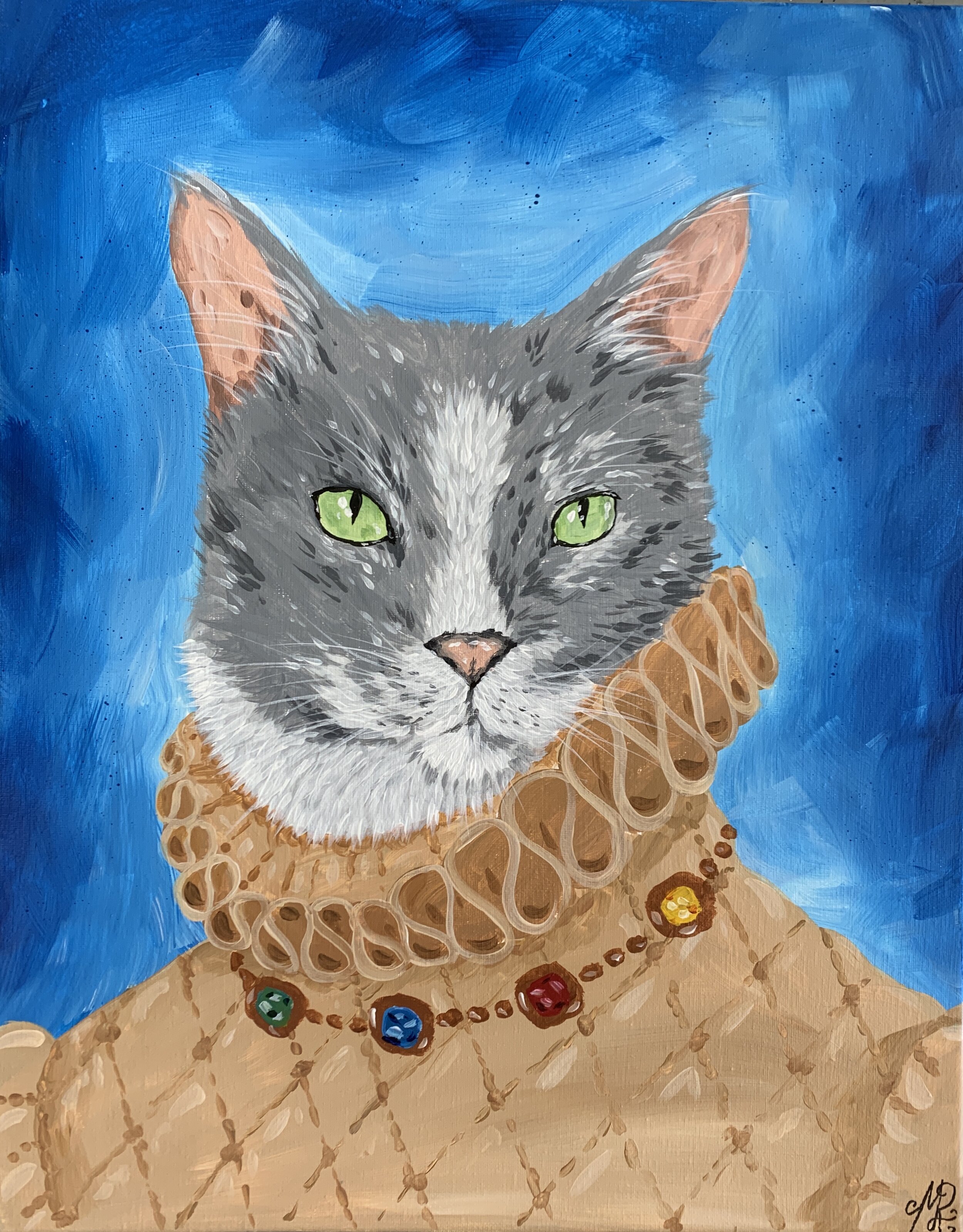 Fancy Cat-Acrylic on 16x20 canvas