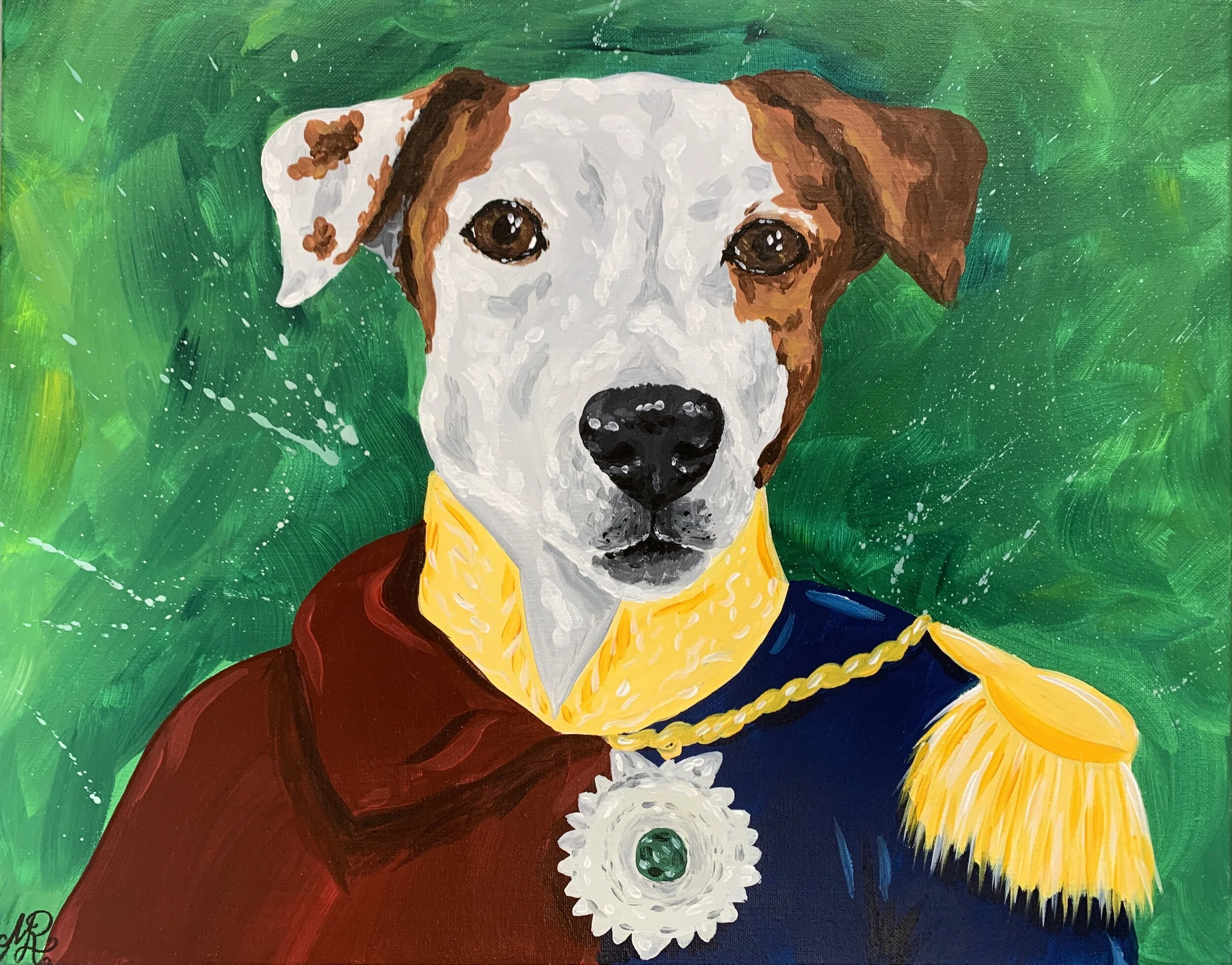 Fancy Terrier -Acrylic on 16x20 canvas
