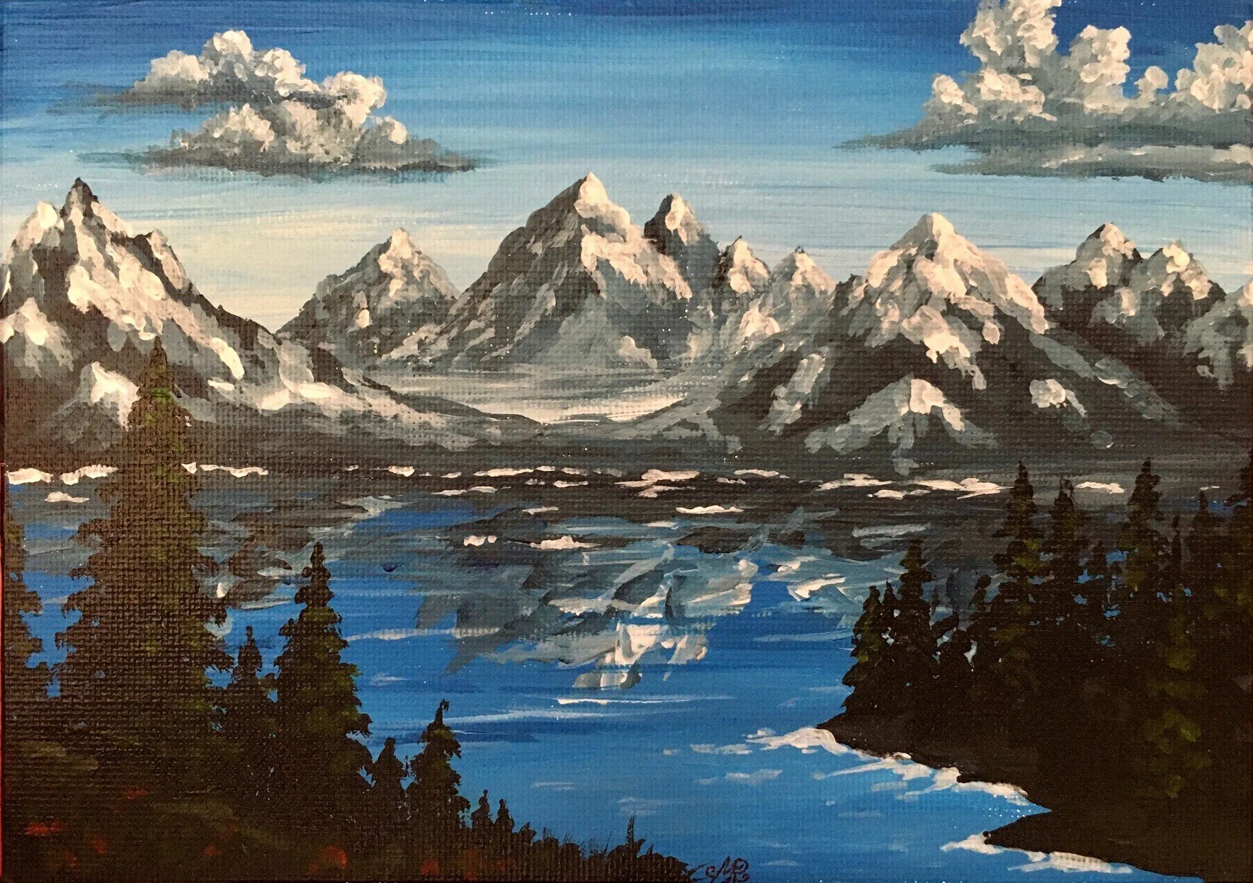 Mountain-scape -Acrylic & canvas 6x4