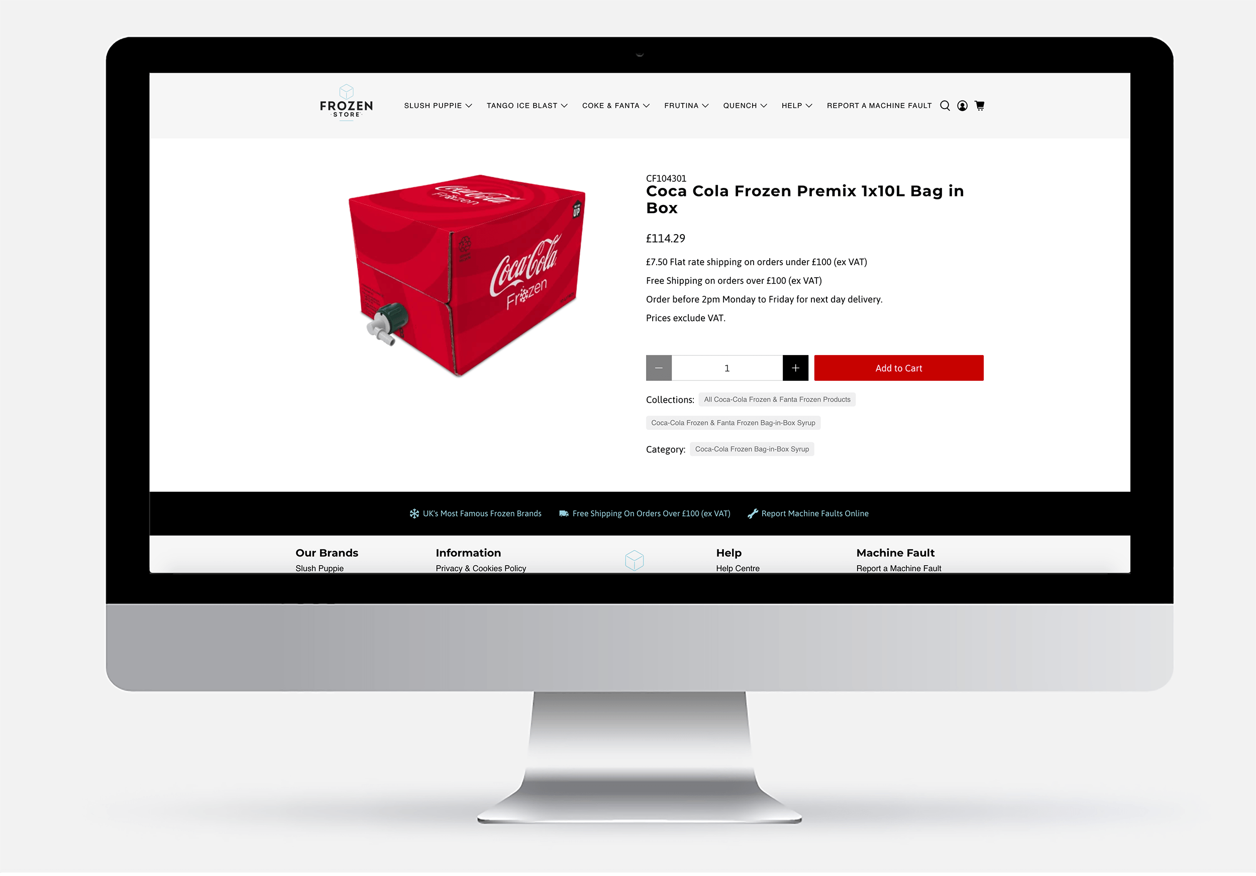 Coca Cola Frozen Premix 1x10L Bag in Box – Frozen Store
