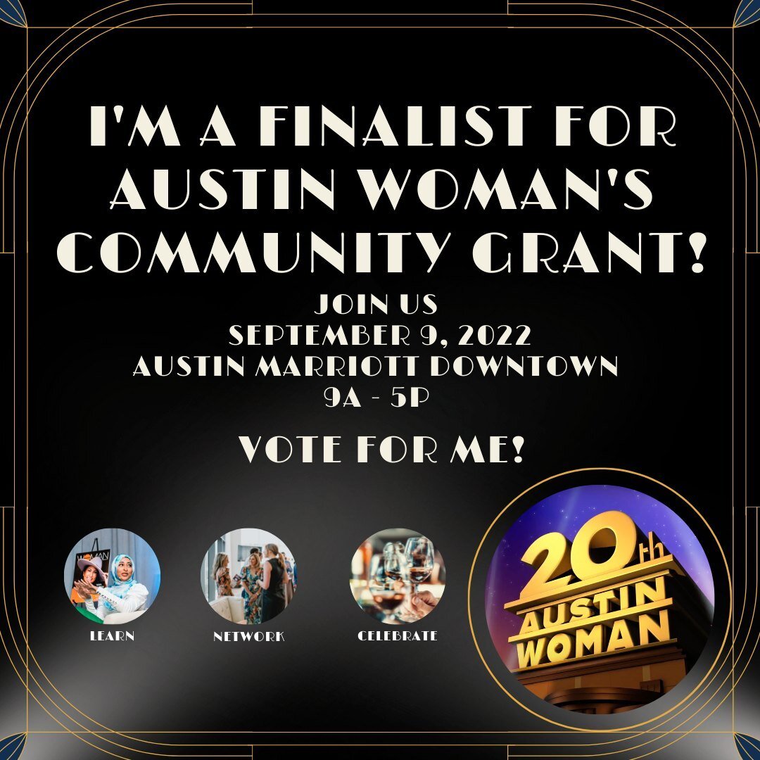 We are excited to be a finalist for the Austin Woman's Community Grant &amp; WE NEED YOUR VOTE! Vote for us now at: https://forms.gle/BCxYA5iRy3XbySky8 (link in bio).⁠
⁠
Winner receives an Austin Woman feature + 6-month advertising contract. As you k
