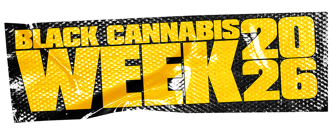 Event banner for Black Cannabis Week, happening from February 20 to 26.