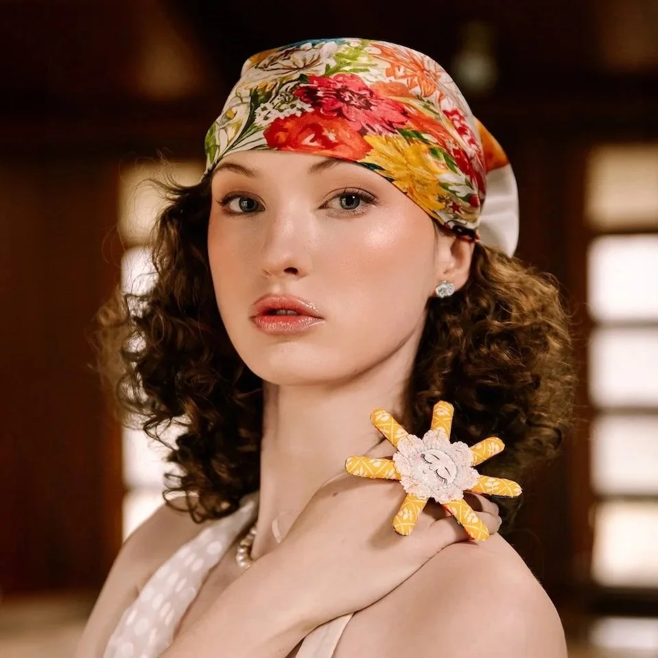 yellow flower ring as seen in Flanelle Magazine March 2024