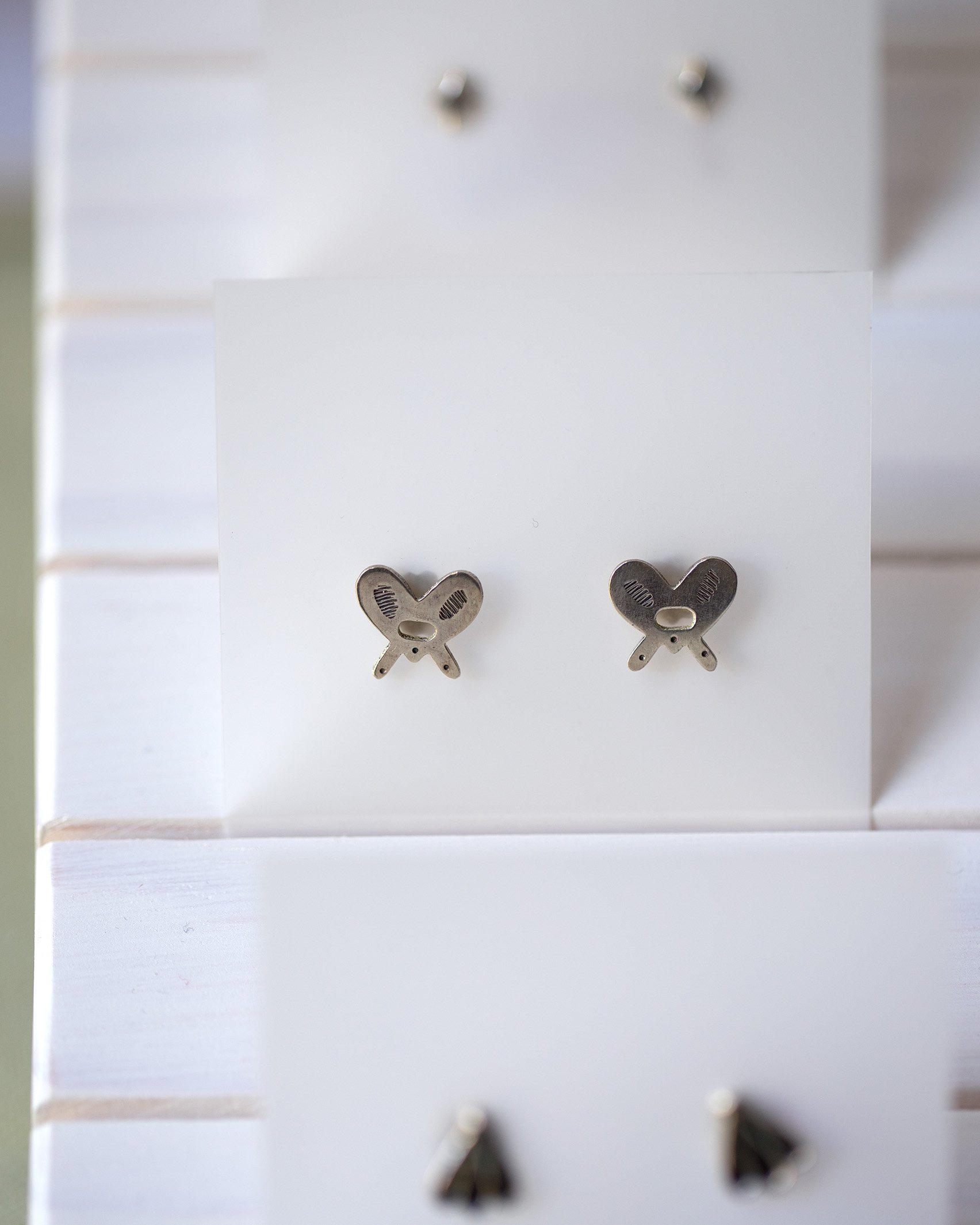 silver orchid studs