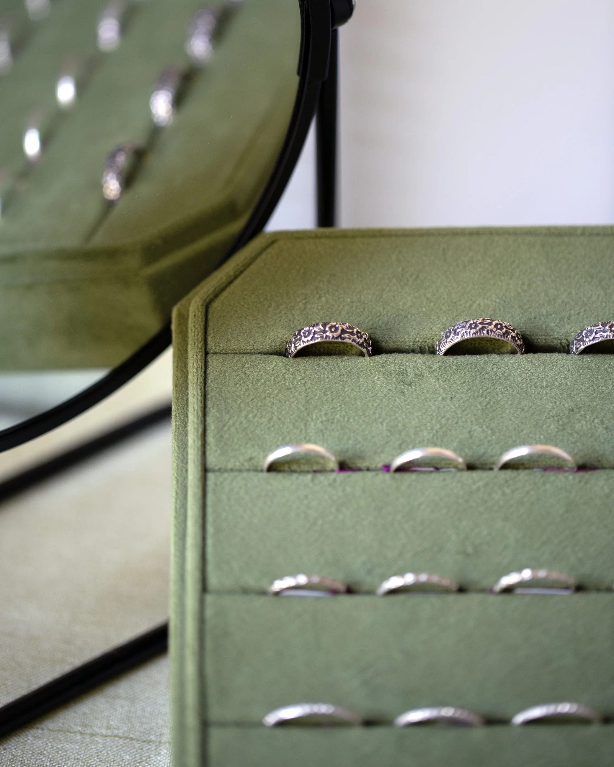 patterned silver rings