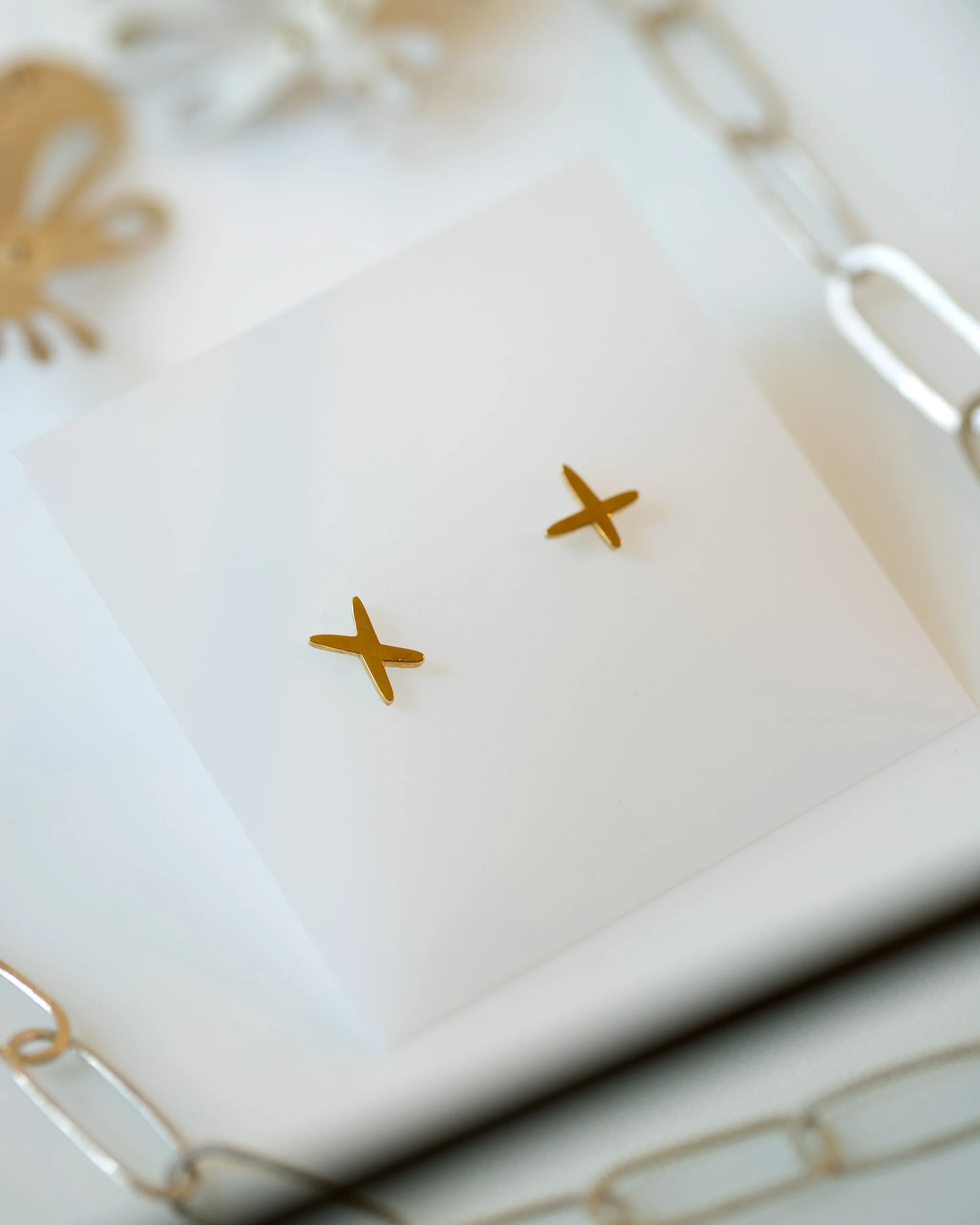 gold X studs
