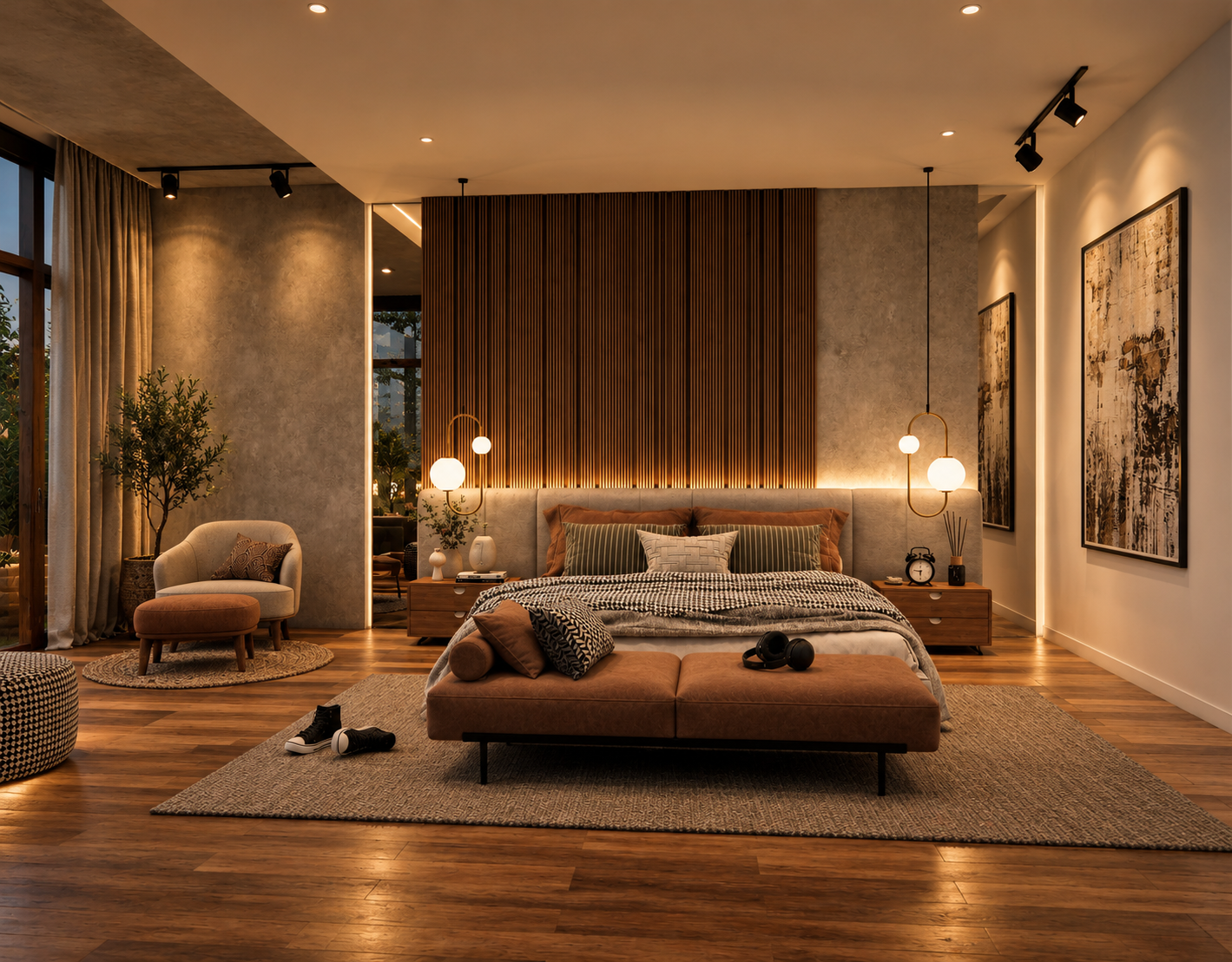 Warm Modern Luxury Bedroom at Dusk.png