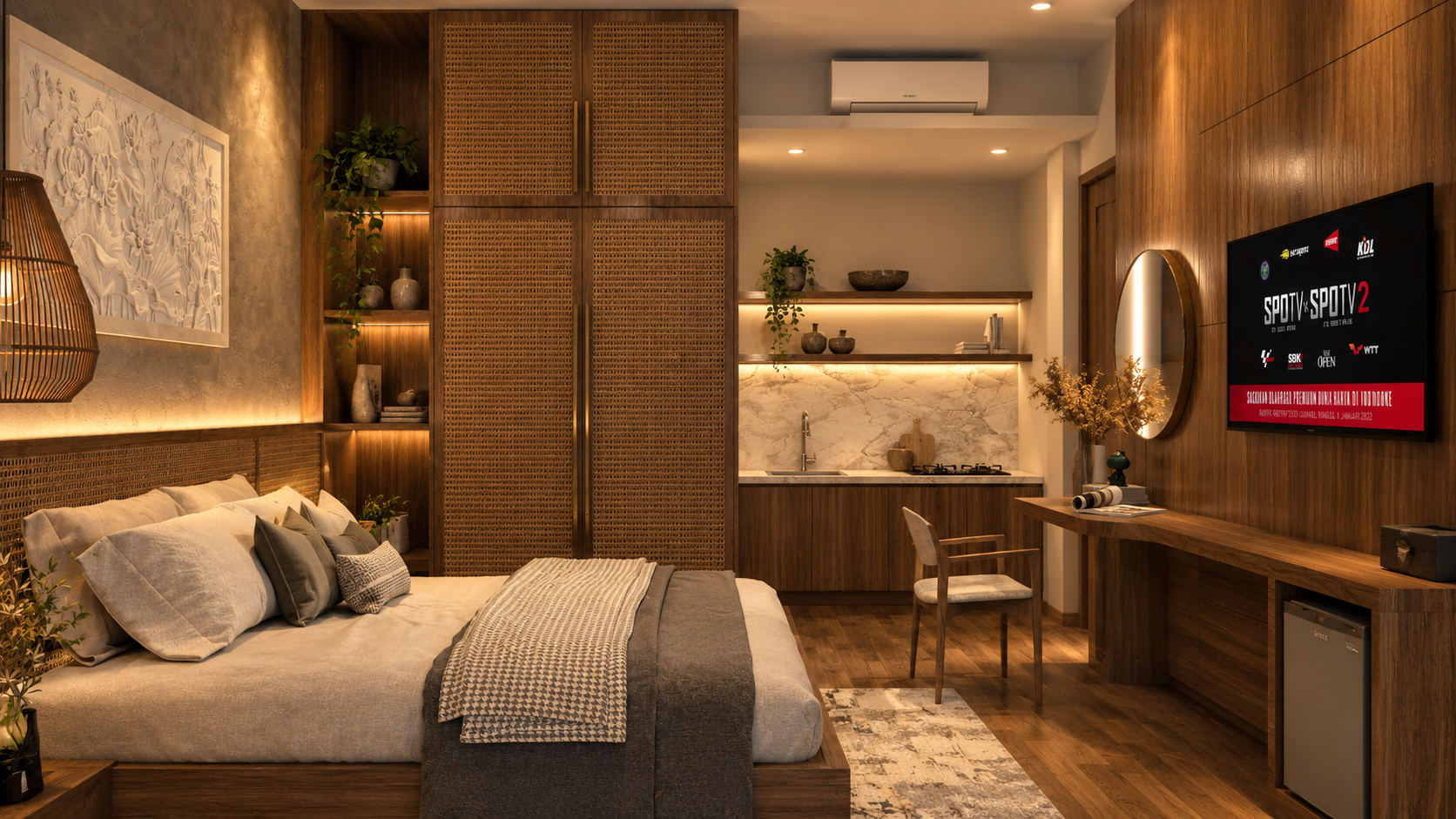 Cozy Tropical Studio Bedroom with Kitchenette.png