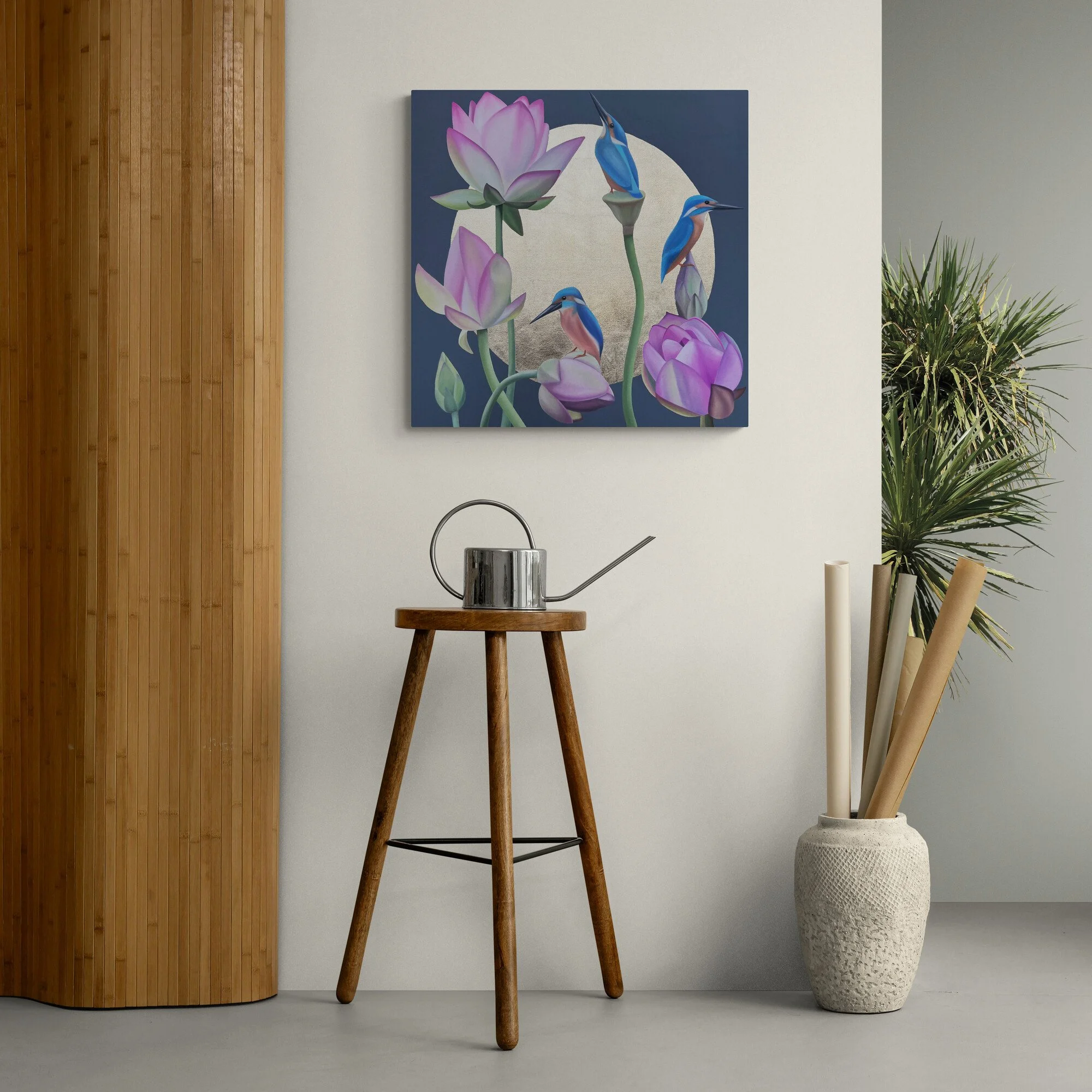 Towards The Sun_artist_Ildze Ose_2022_minimal-room-with-a-wooden-screen-and-stool.jpg