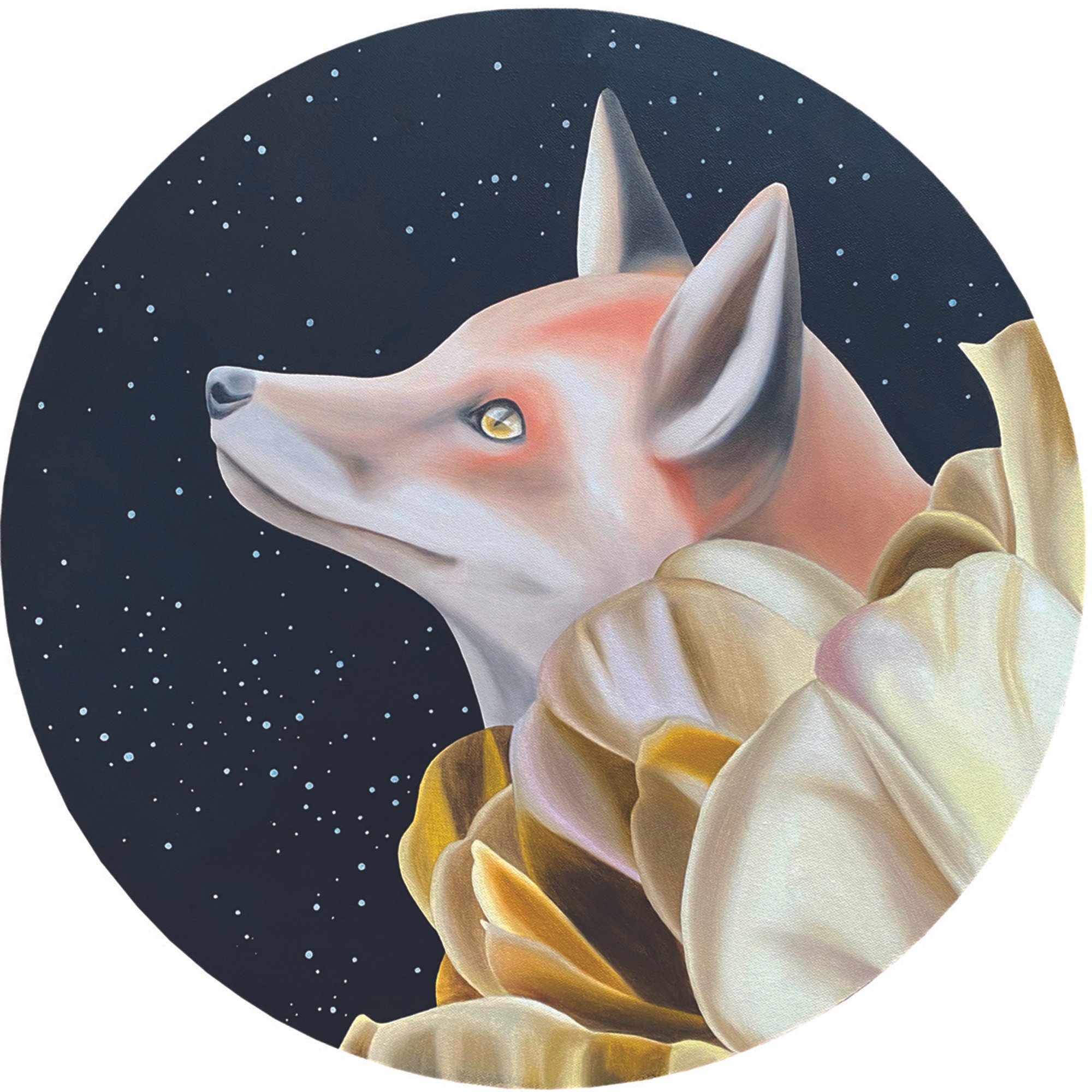 Under The Starry Sky, 2020, oil/acrylic on round canvas, 60x60x2cm (sold)