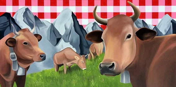 Alpine Scenery, 2018, oil/acrylic on canvas, 70x140x4cm (available)