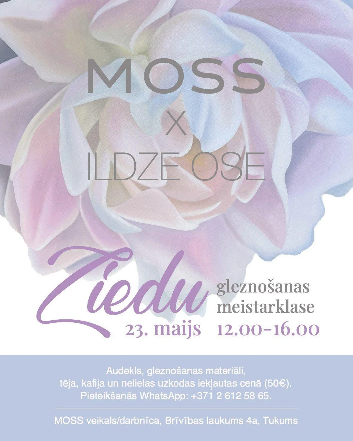 🏰 Aicinu Muzeju nakts dienas pirmo daļu pavadīt rado&scaron;ā atmosfērā, veikalā/darbnīcā Moss.Tukums, radot savu ziedu gleznu eļļas glezno&scaron;anas tehnikā.

📍23. maijs, no 12.00 -16.00
📍Brīvības laukums 4a, Tukums

🌸 Lai pieteiktos, sūti man