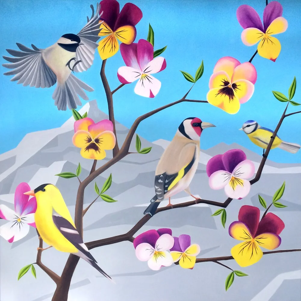 Spring Branch, 2018, oil/acrylic on canvas, 100x100x4cm (sold)