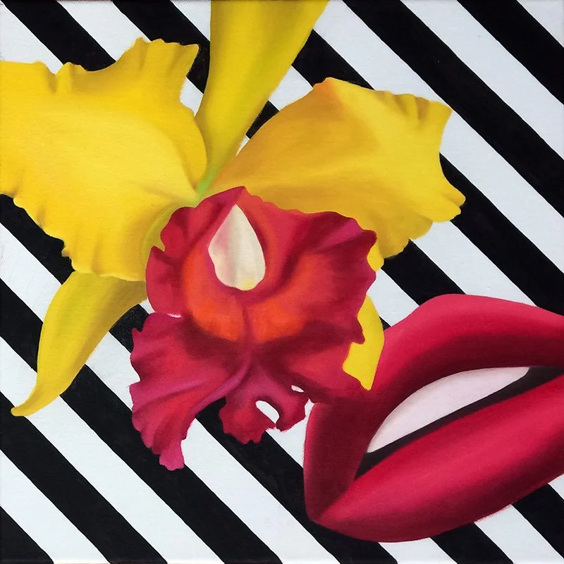 Kiss II, 2018, oil/acrylic on canvas, 40x40x2cm (available)