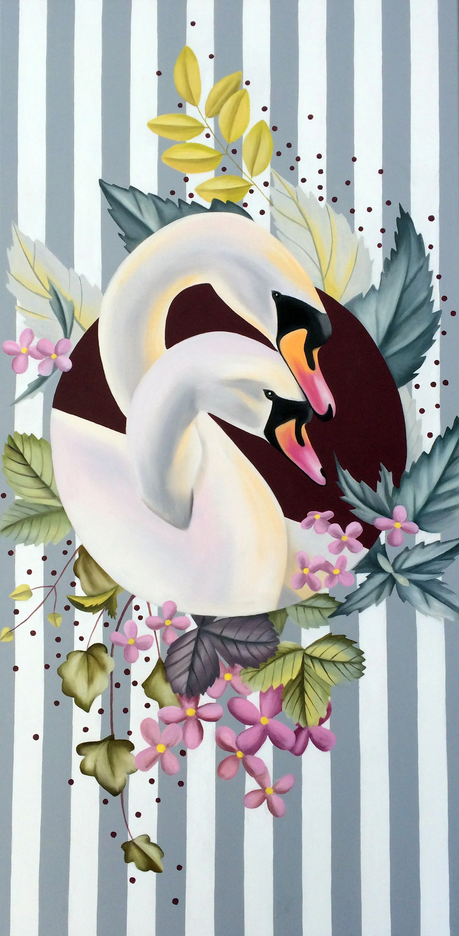 Love Birds, 2018, oil/acrylic on canvas, 100x50x4cm (sold)