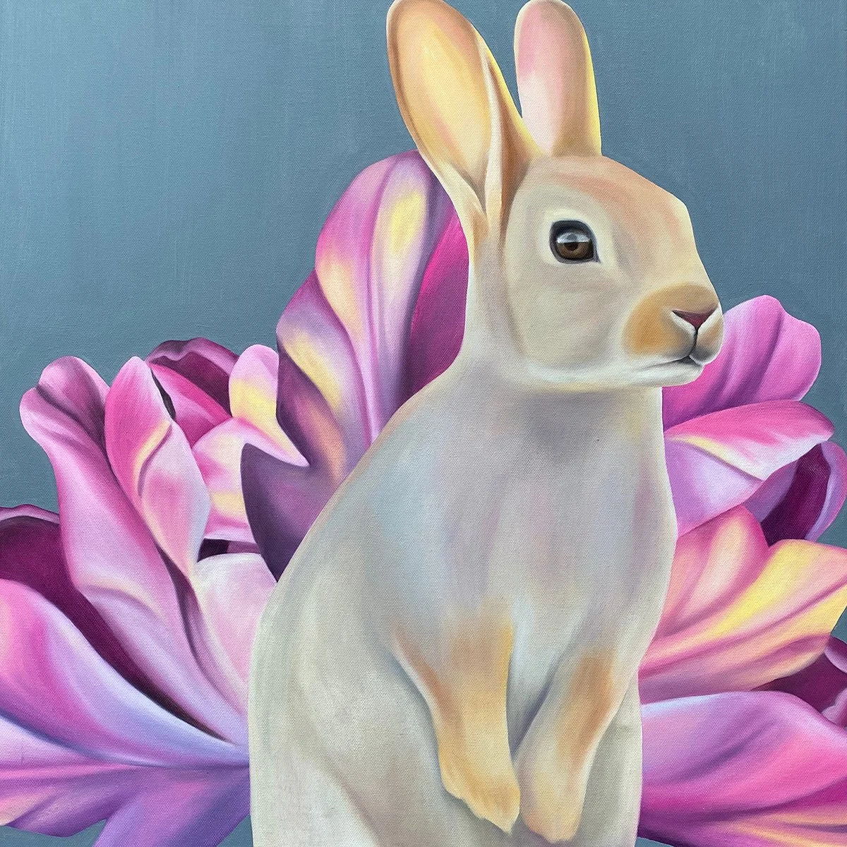 Purple Bunny, 2020, oil/acrylic on canvas, 60x60x2cm (sold)