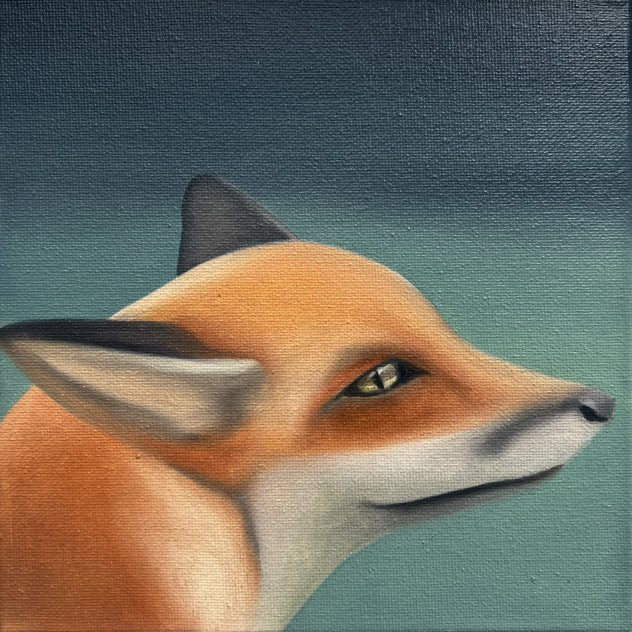 Delighted Fox, 2026, oil on canvas, 20x20x2cm (available)