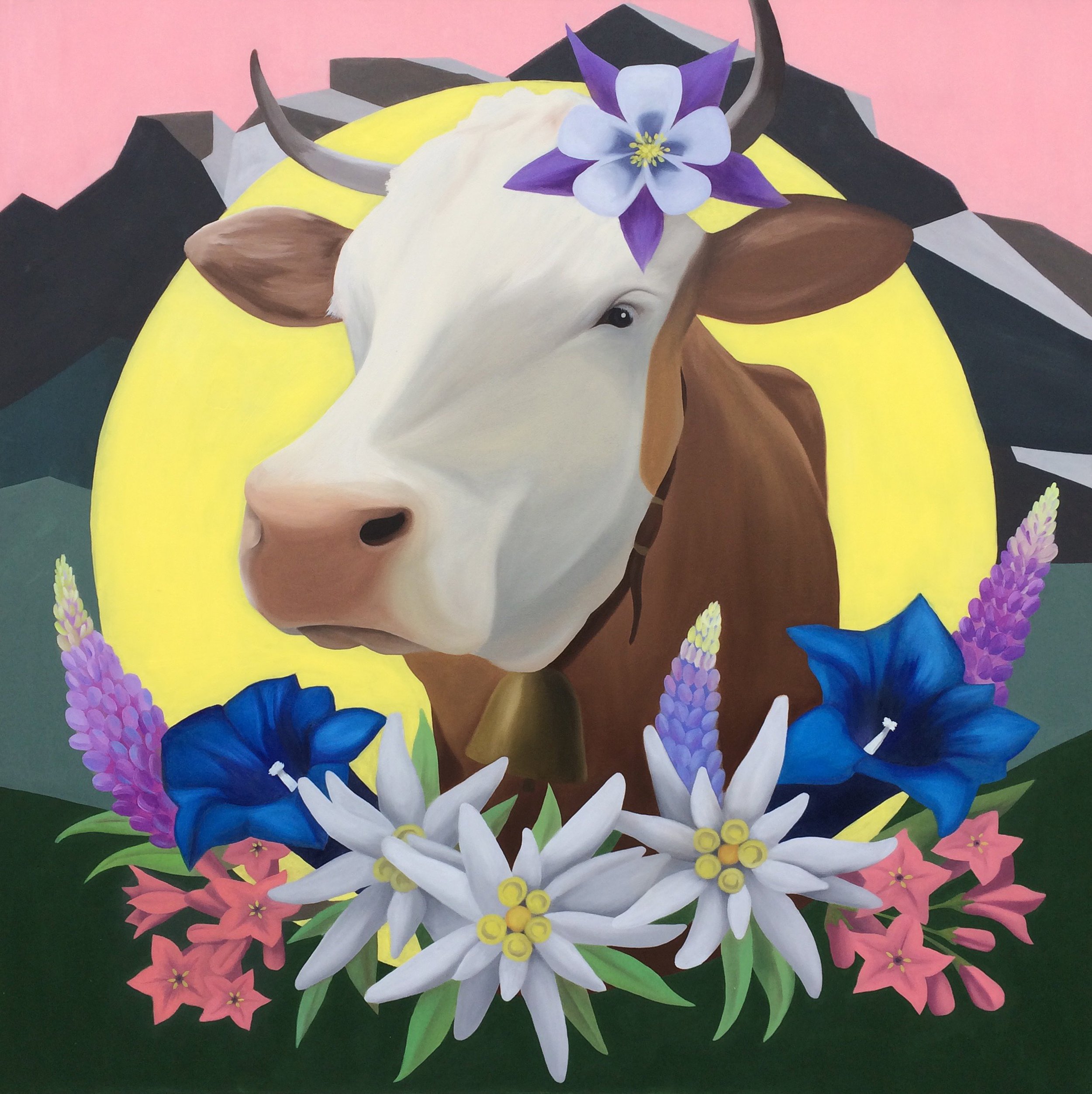 Heidi, 2017, oil/acrylic on plywood, 104x104x4cm (sold)