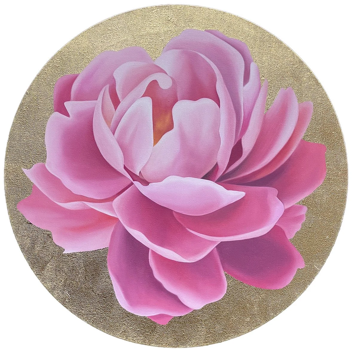 Rose Radiance, 2025, oil/gold metal leaf on canvas, 60x60x2cm (sold)
