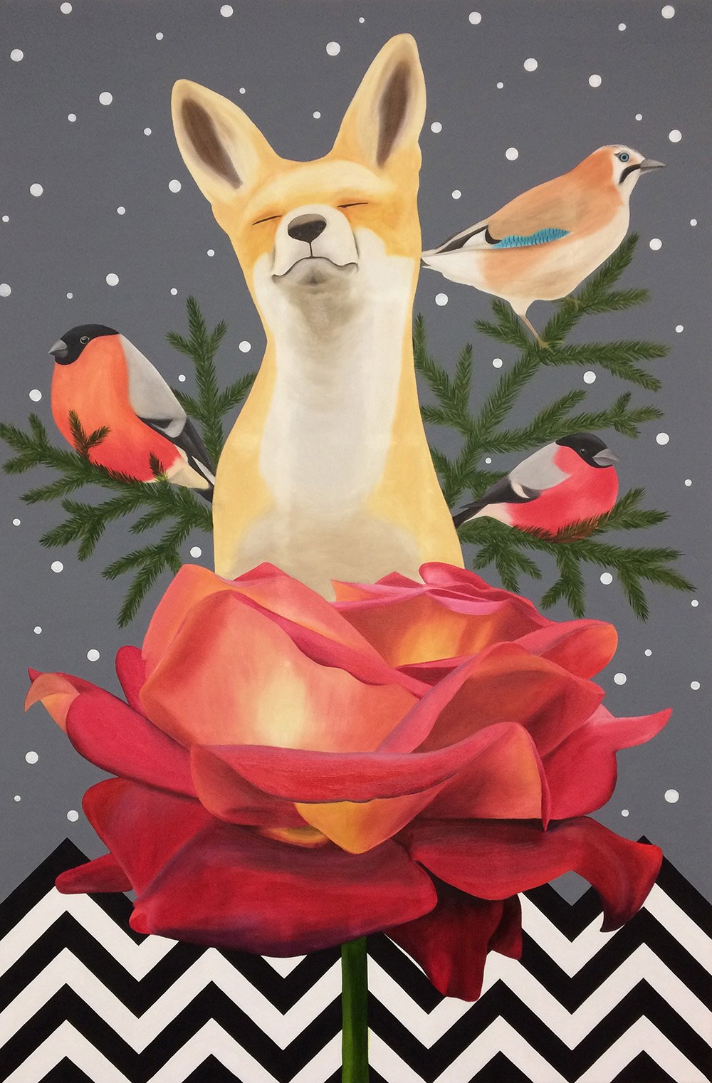 Stop And Smell The Roses, 2017, oil/acrylic on canvas, 150x100x4cm (sold)