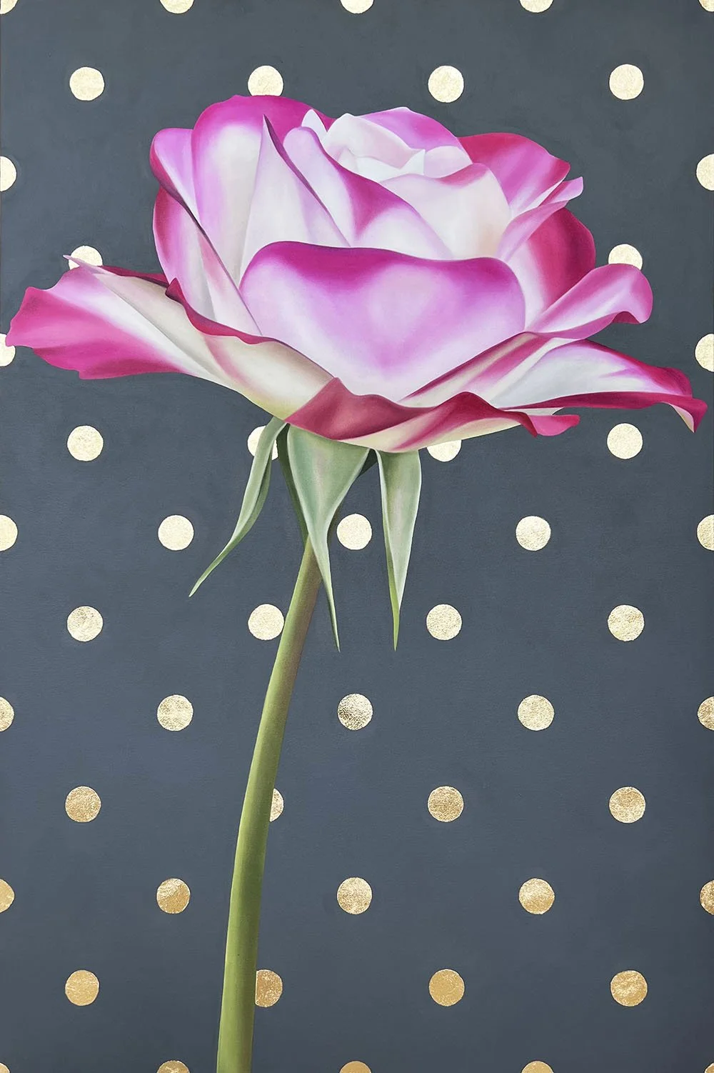 Grace, 2022, oil/acrylic/gold metal leaf on canvas, 120x80x4cm (available)