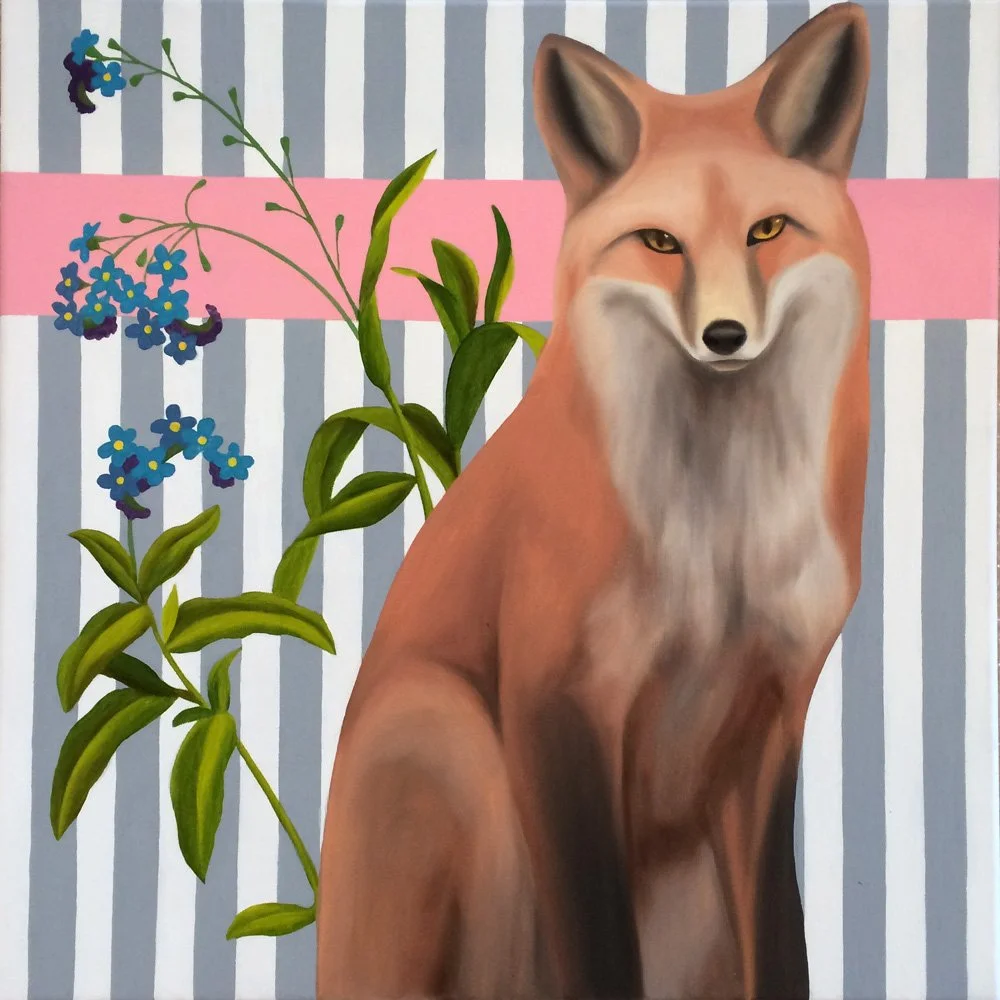 Mr. Fox, 2018, oil/acrylic on canvas, 50x50x4cm (sold)
