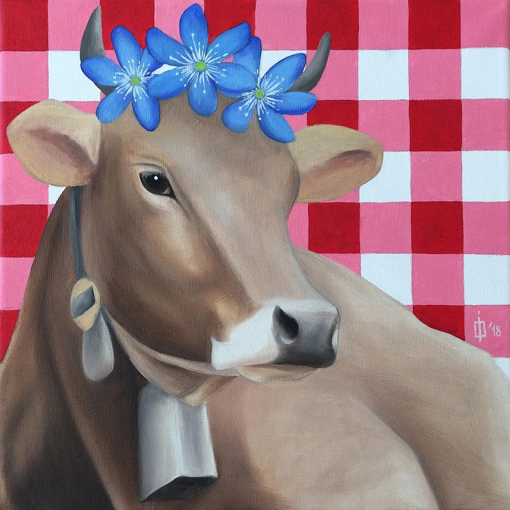 Hepatica, 2018, oil/acrylic on canvas, 30x30x2cm (sold)