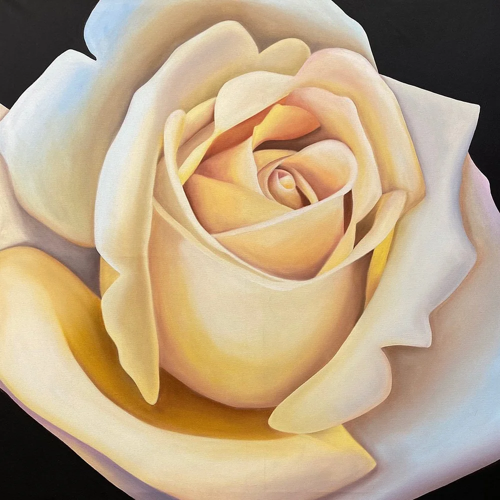 Marzipan Rose, 2020, oil/acrylic on canvas, 80x80x2cm (sold)
