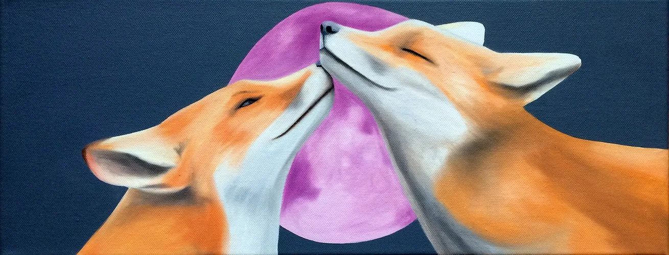 In Love, 2018, oil/acrylic on canvas, 20x40x2cm (sold)